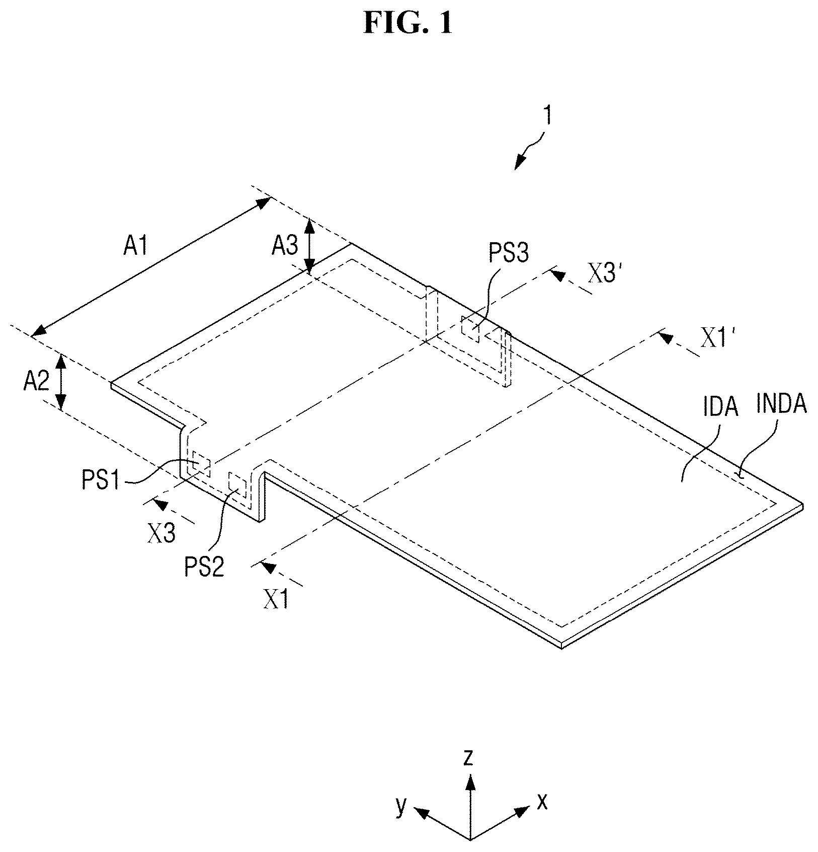 Patent US12105925 Figure 1 – Touch sensor and display device