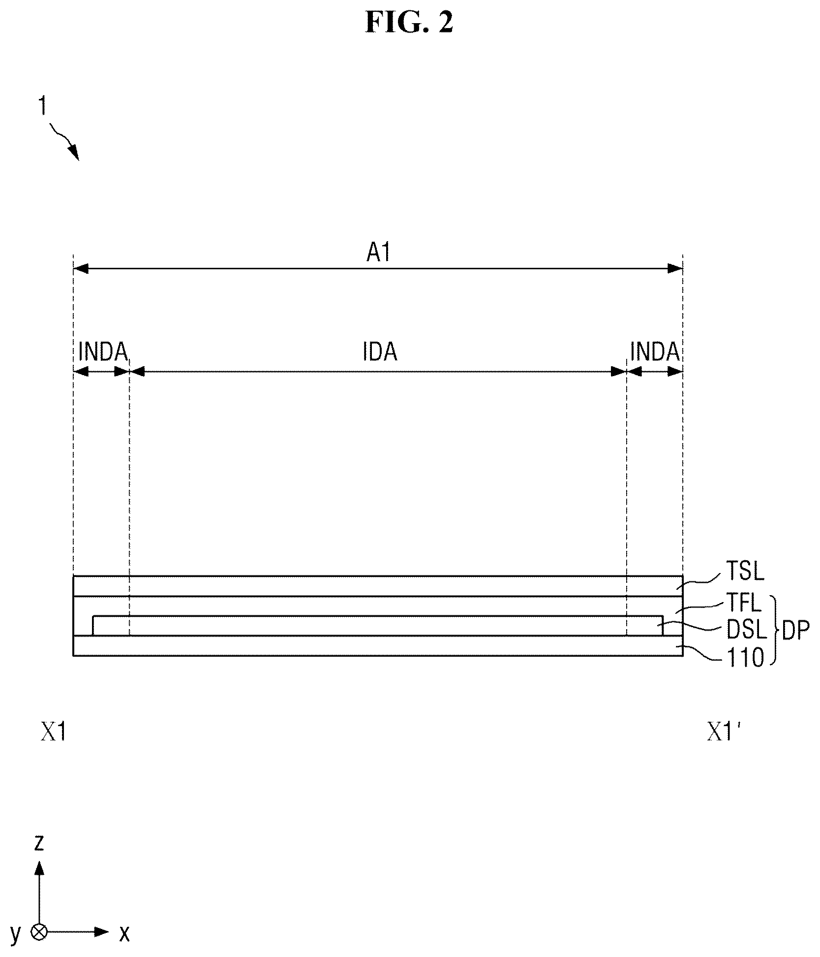 Patent US12105925 Figure 2 – Touch sensor and display device