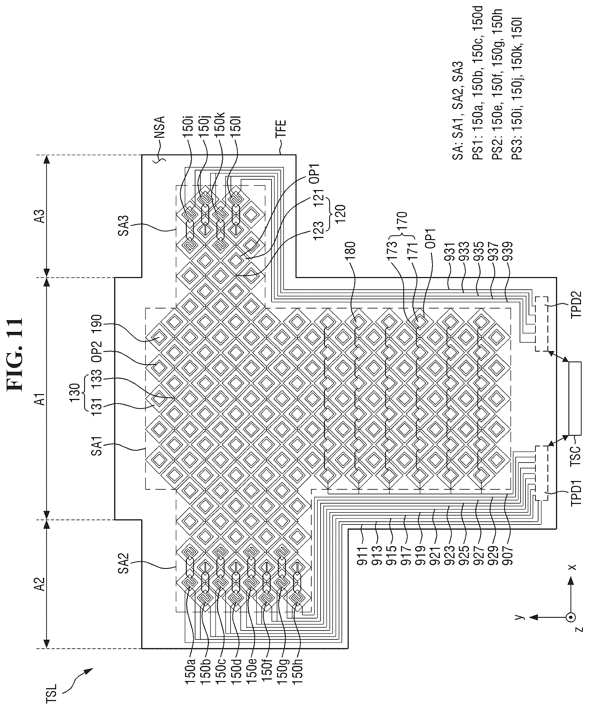 Patent US12105925 Figure 10 – Touch sensor and display device