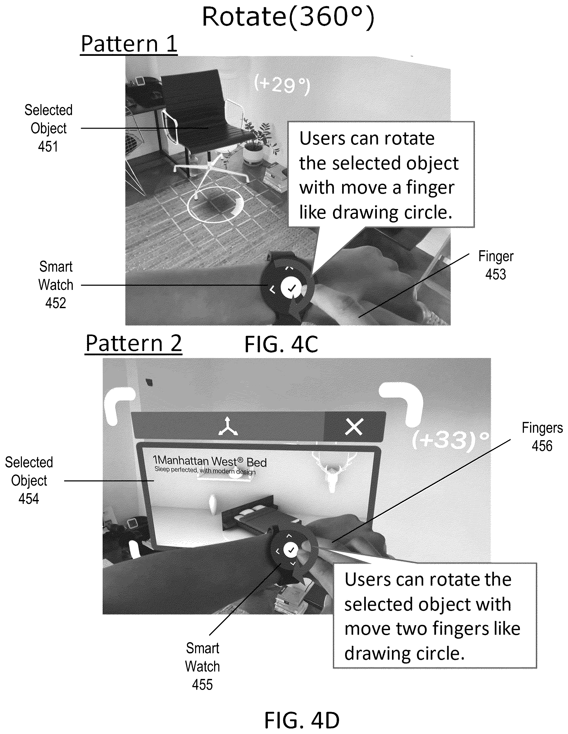 Patent US12105926 Figure 6 – XR manipulation feature with smart watch