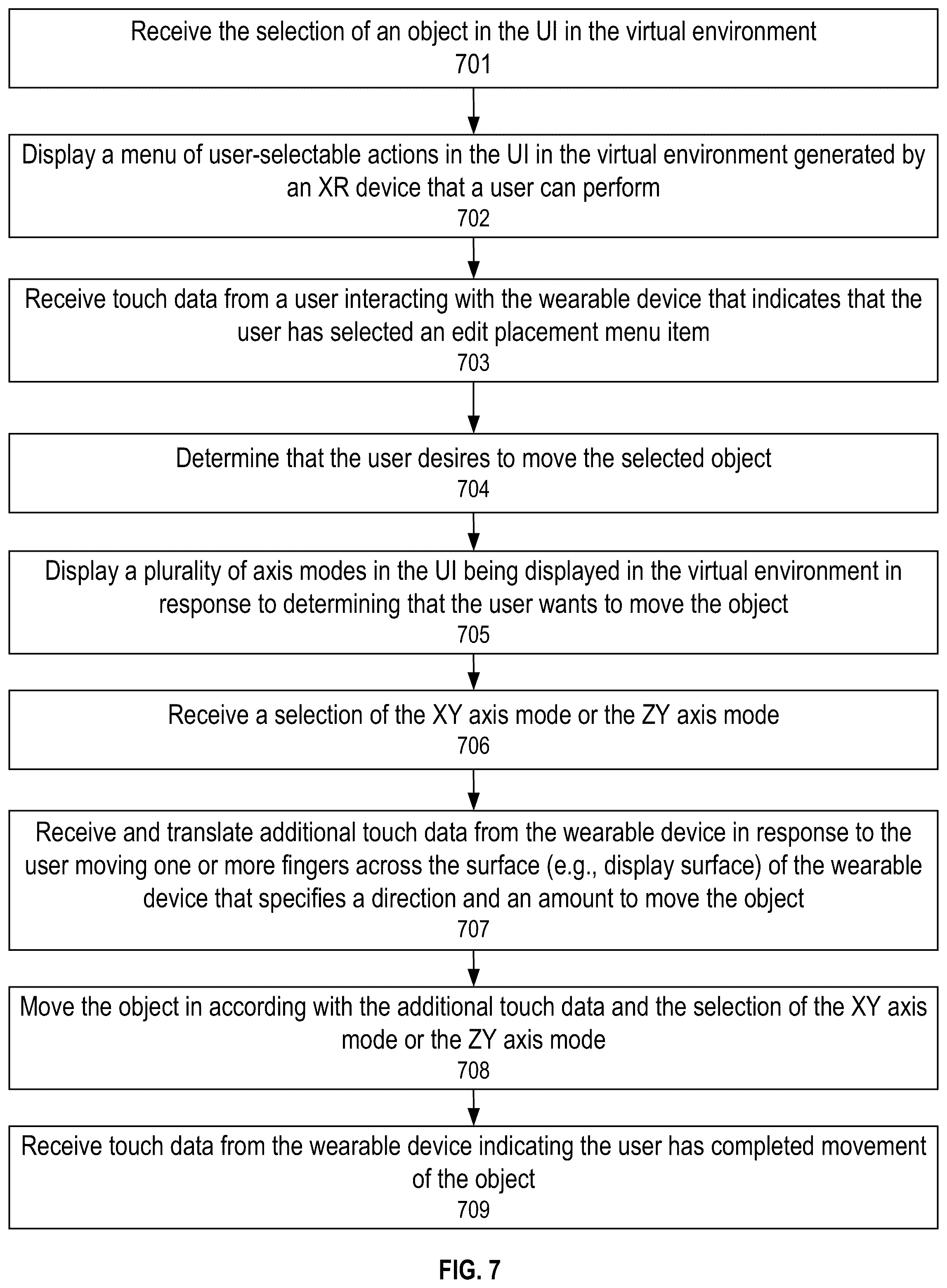 Patent US12105926 Figure 10 – XR manipulation feature with smart watch