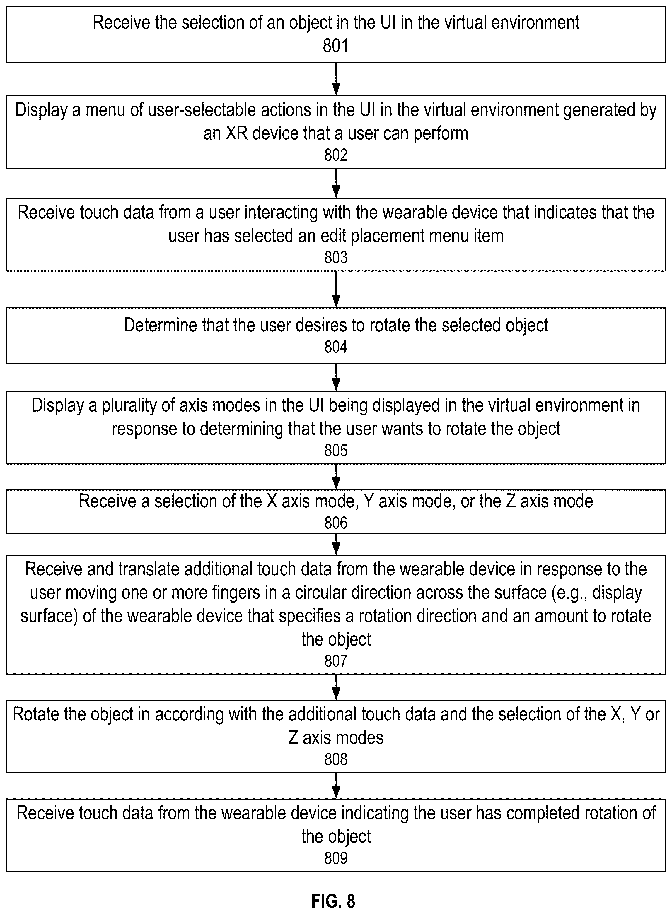 Patent US12105926 Figure 11 – XR manipulation feature with smart watch