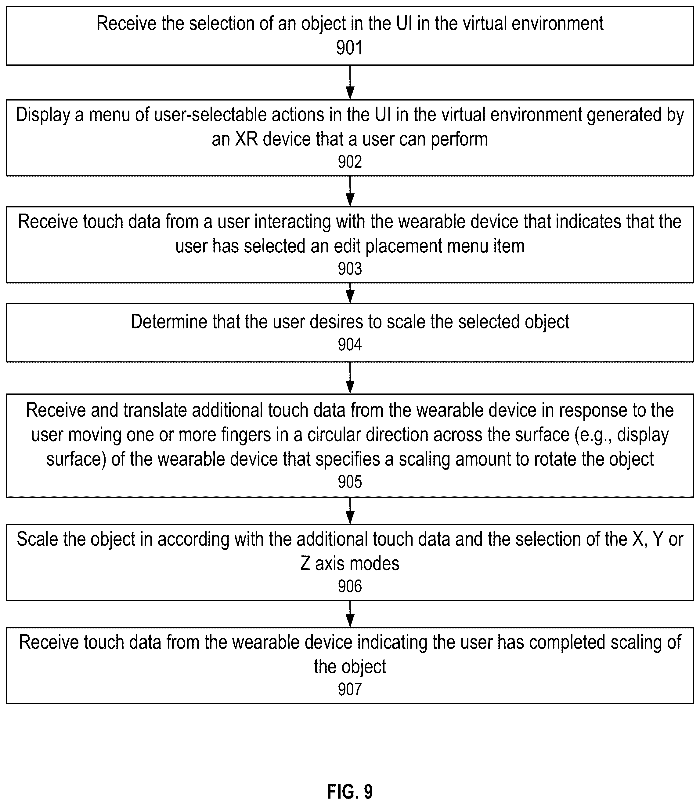 Patent US12105926 Figure 12 – XR manipulation feature with smart watch