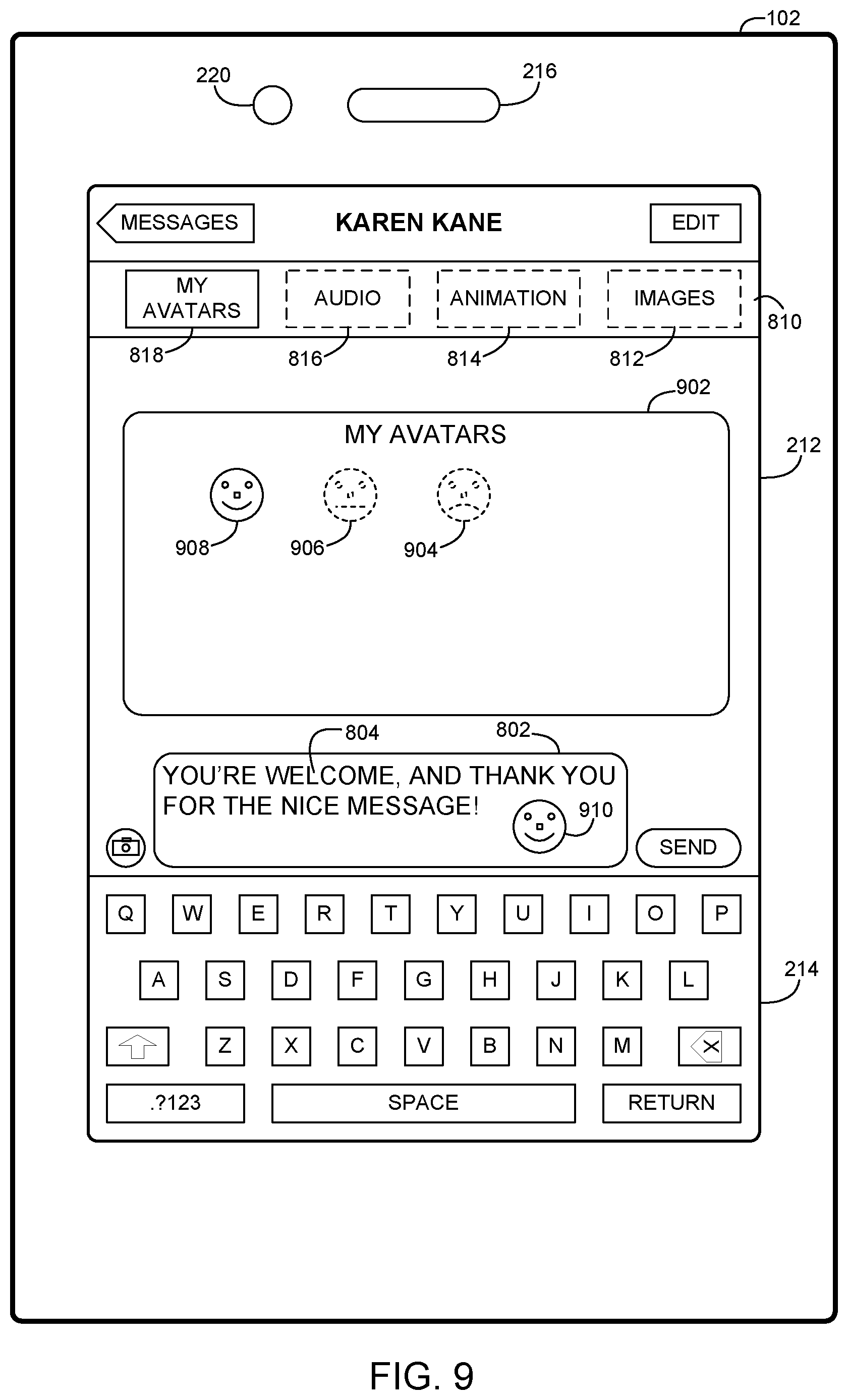 Patent US12105928 Figure 7 – Selectively augmenting communications transmitted by a communication device