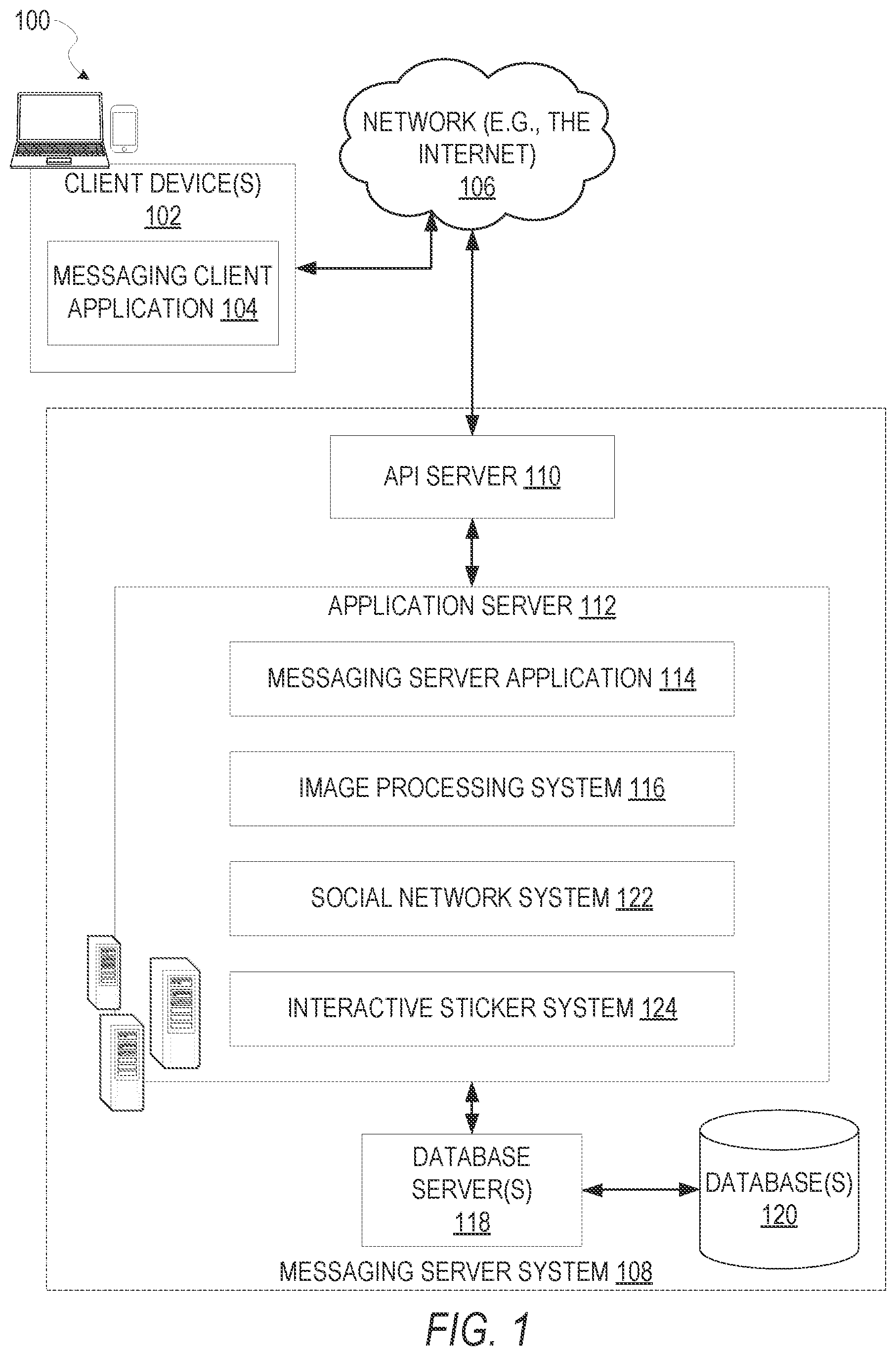Patent US12105930 Figure 1 – Interactive messaging stickers