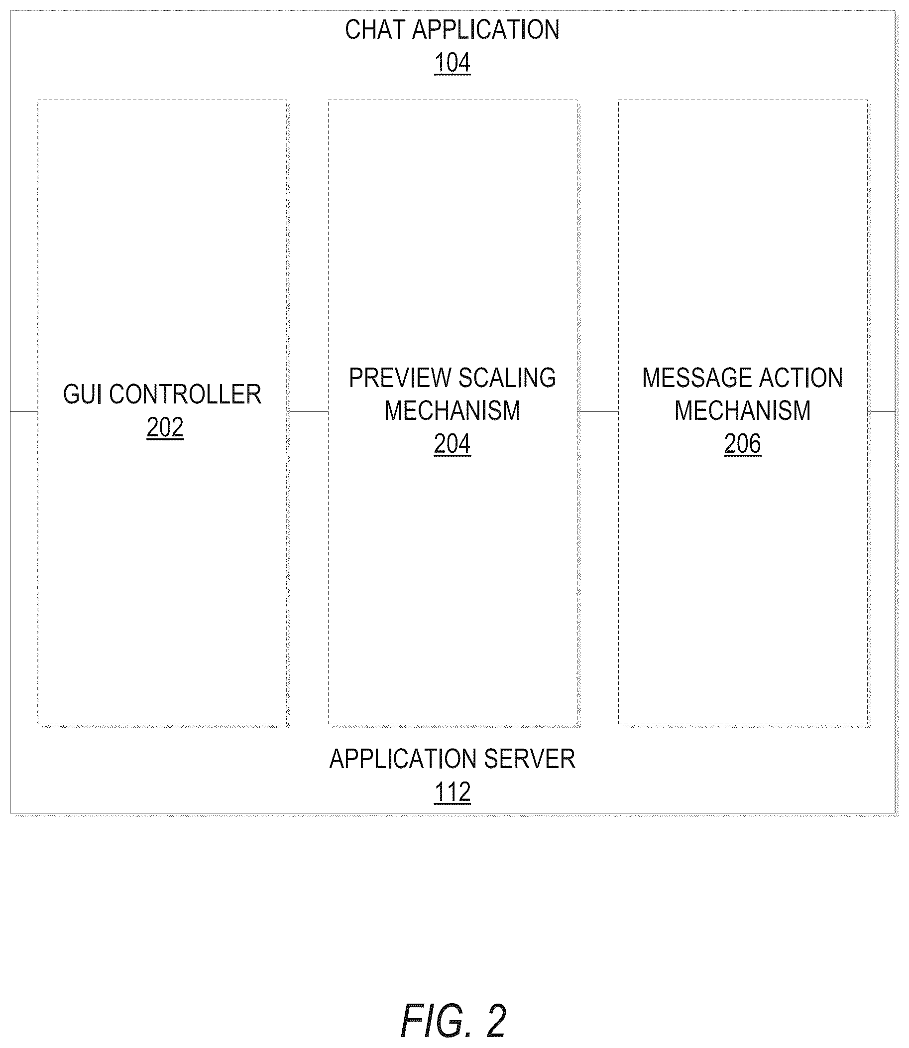 Patent US12105931 Figure 2 – Contextual action mechanisms in chat user interfaces