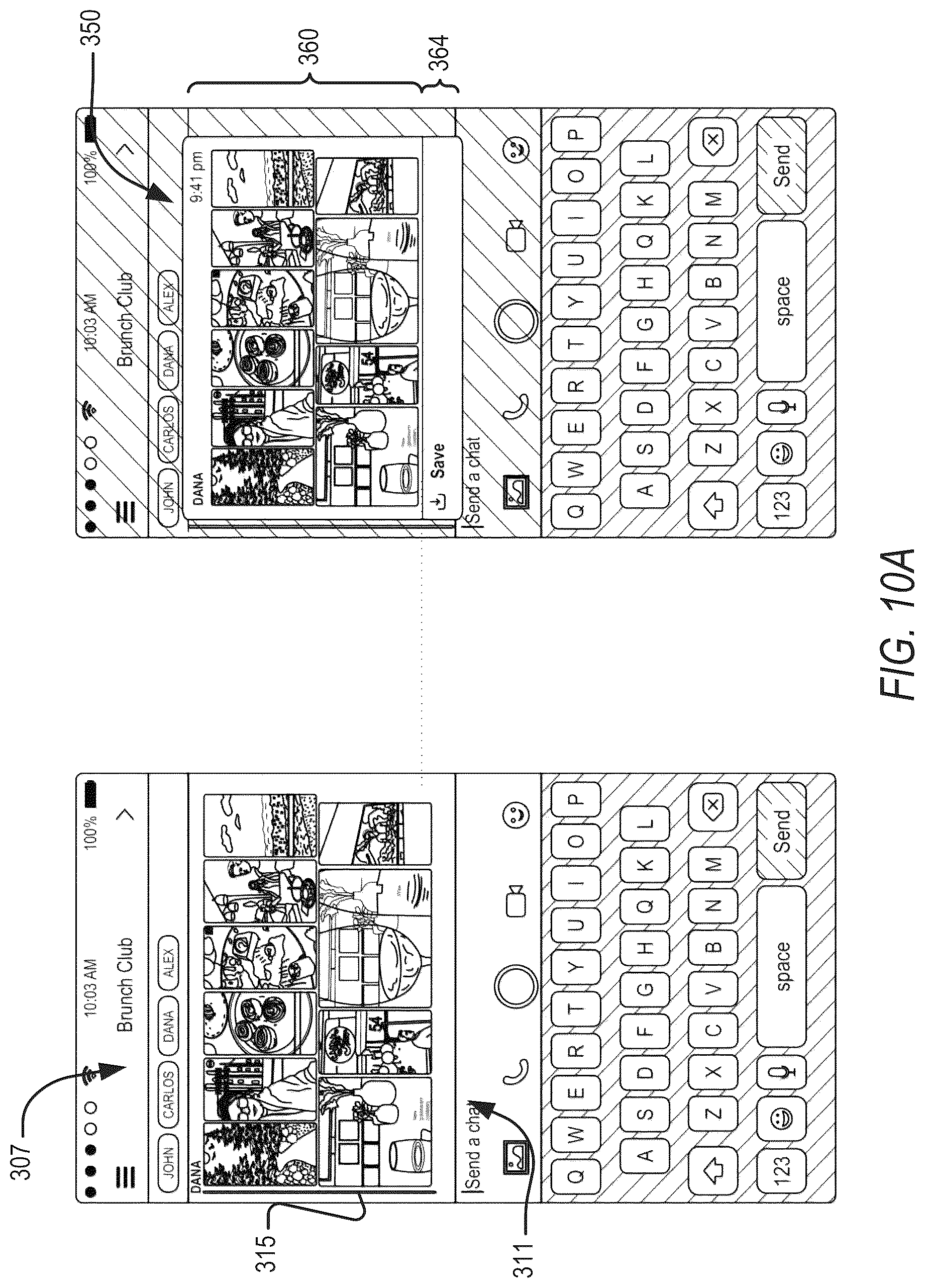 Patent US12105931 Figure 17 – Contextual action mechanisms in chat user interfaces