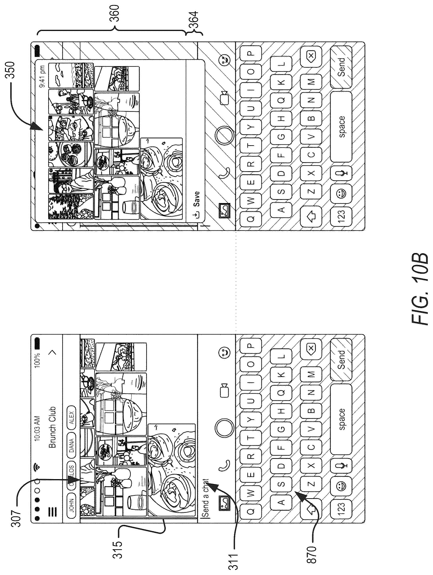 Patent US12105931 Figure 18 – Contextual action mechanisms in chat user interfaces