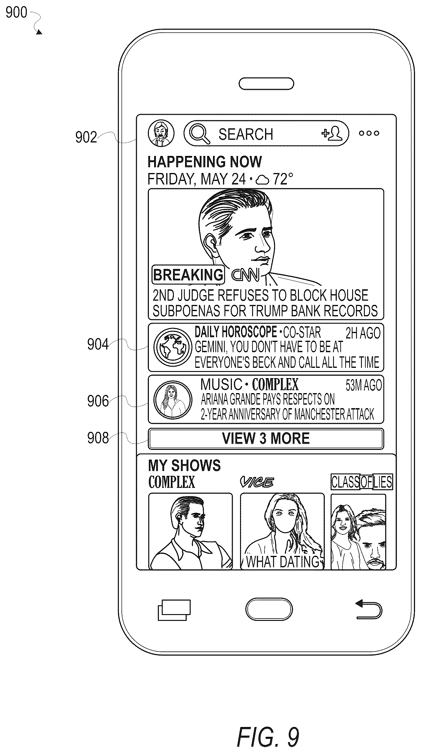 Patent US12105932 Figure 9 – Context based interface options