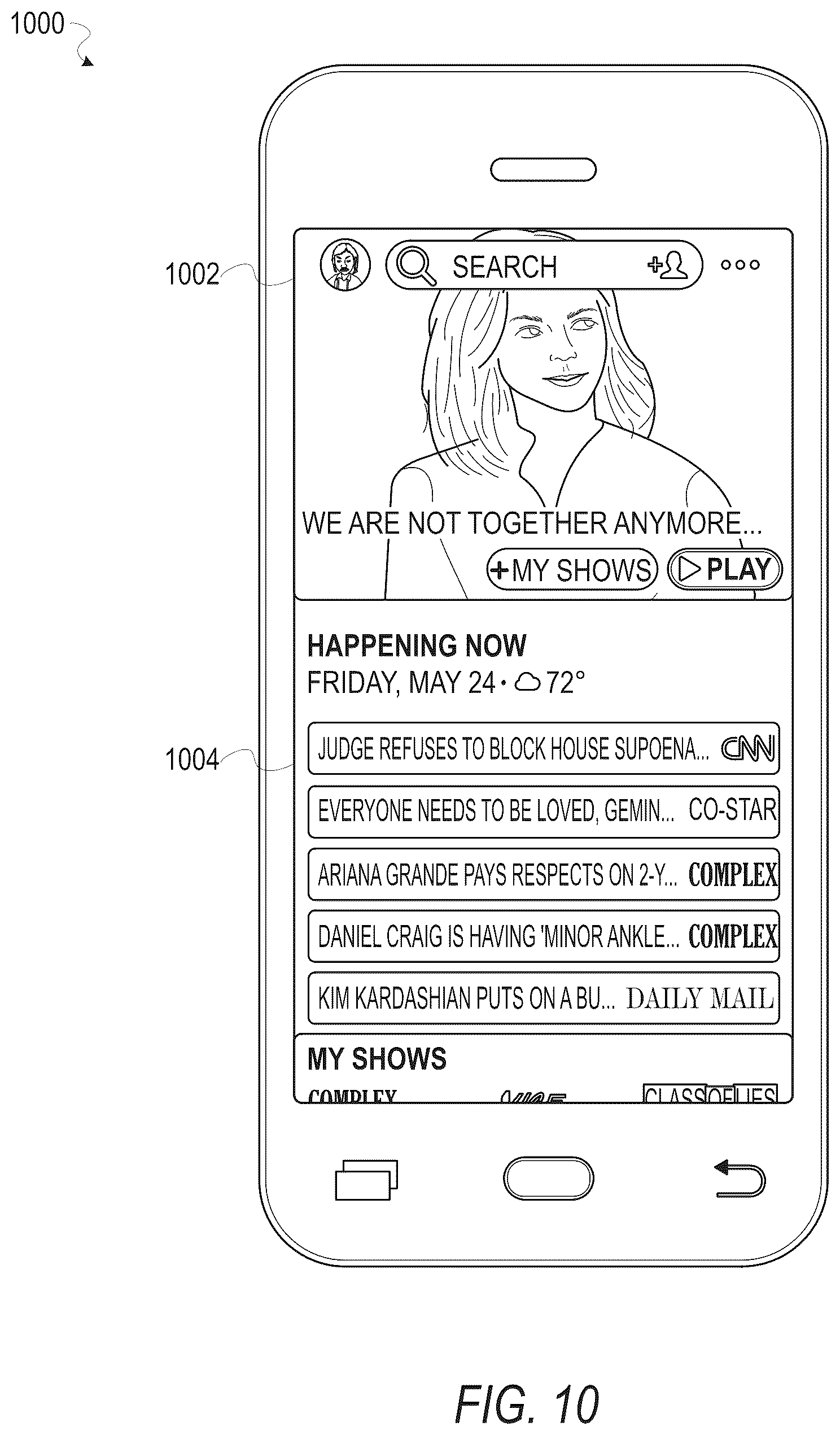 Patent US12105932 Figure 10 – Context based interface options