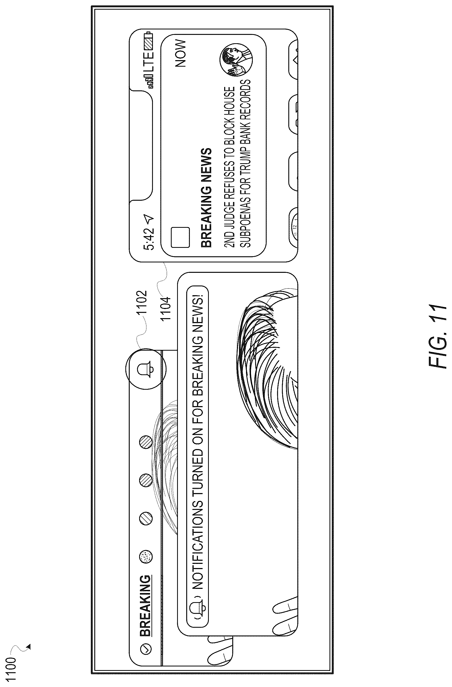 Patent US12105932 Figure 11 – Context based interface options