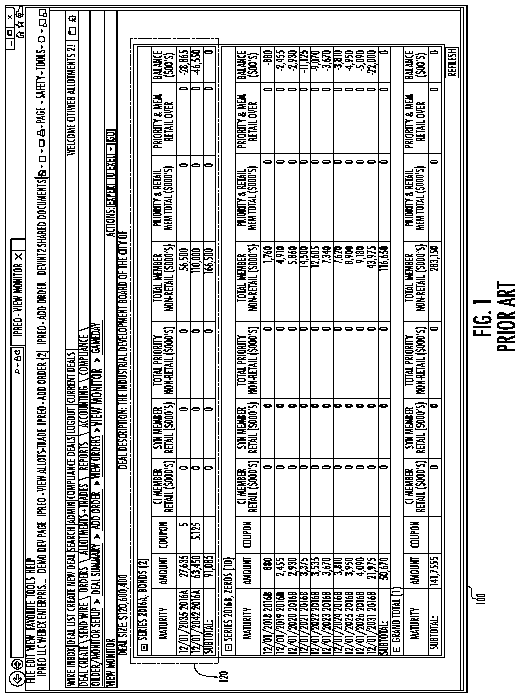 Patent US12105933 — Graphical user interface to track dynamic data — Figure 1