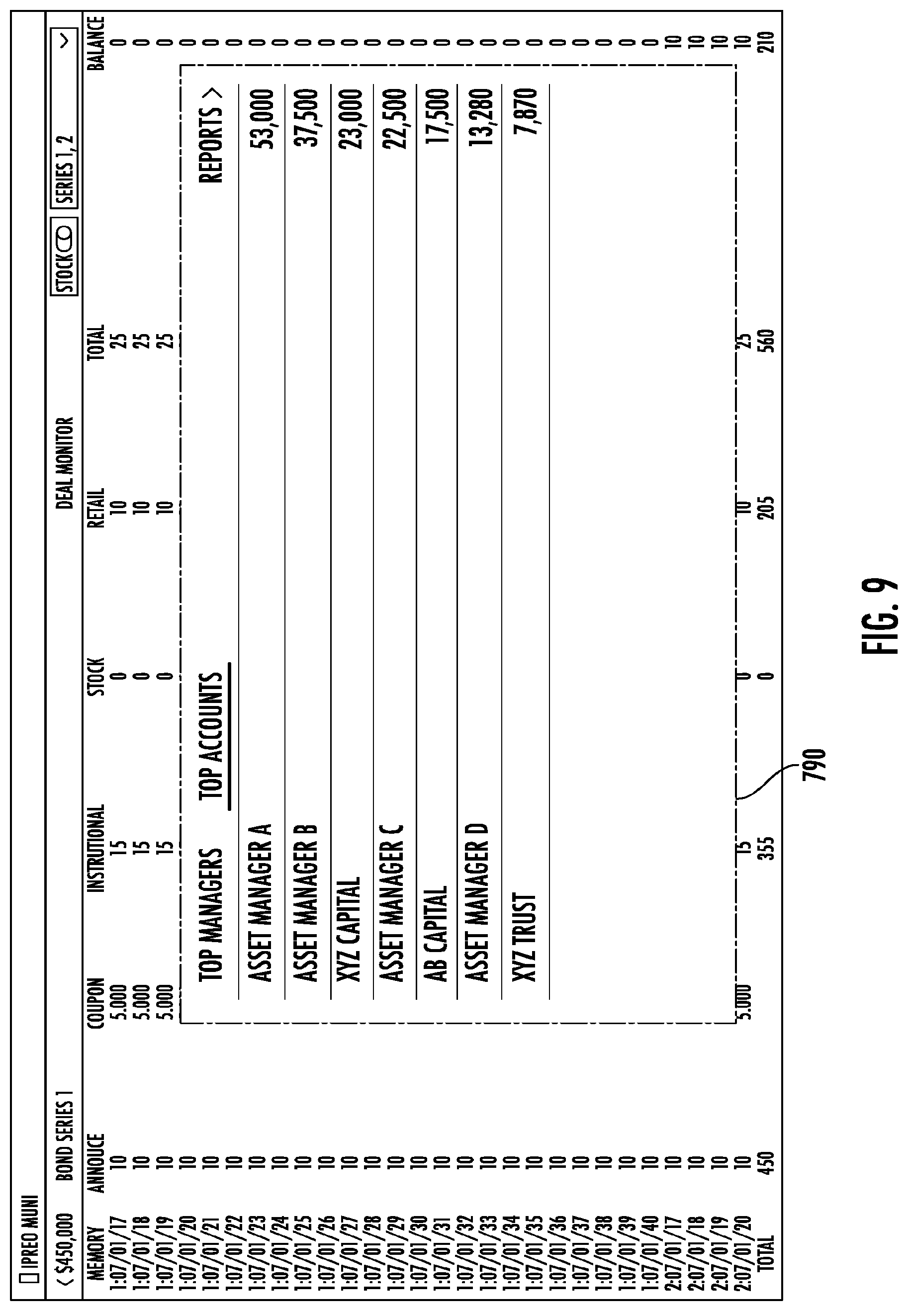 Patent US12105933 Figure 11 – Graphical user interface to track dynamic data