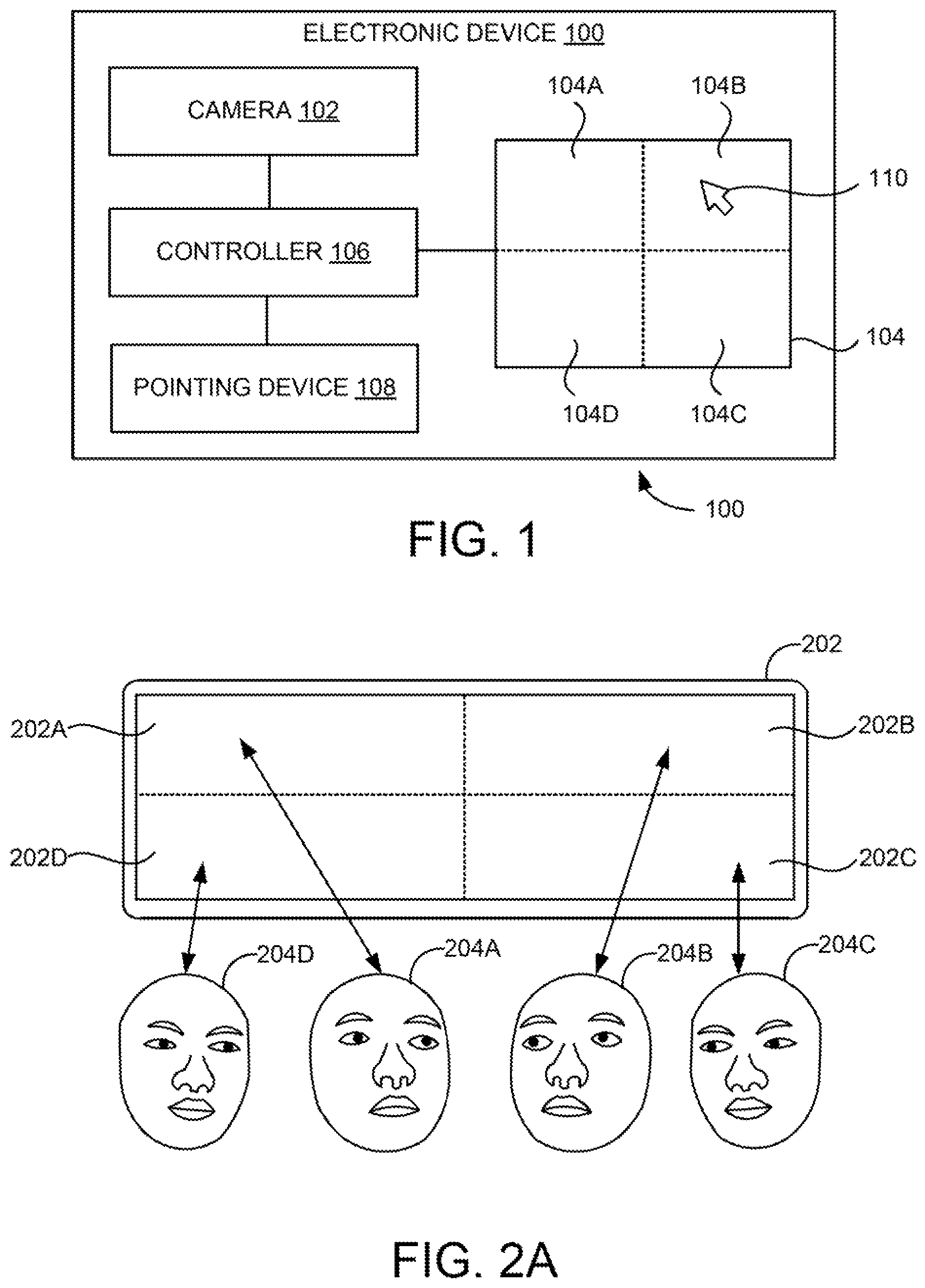 Patent US12105937 Figure 1 – Face orientation-based cursor positioning on display screens