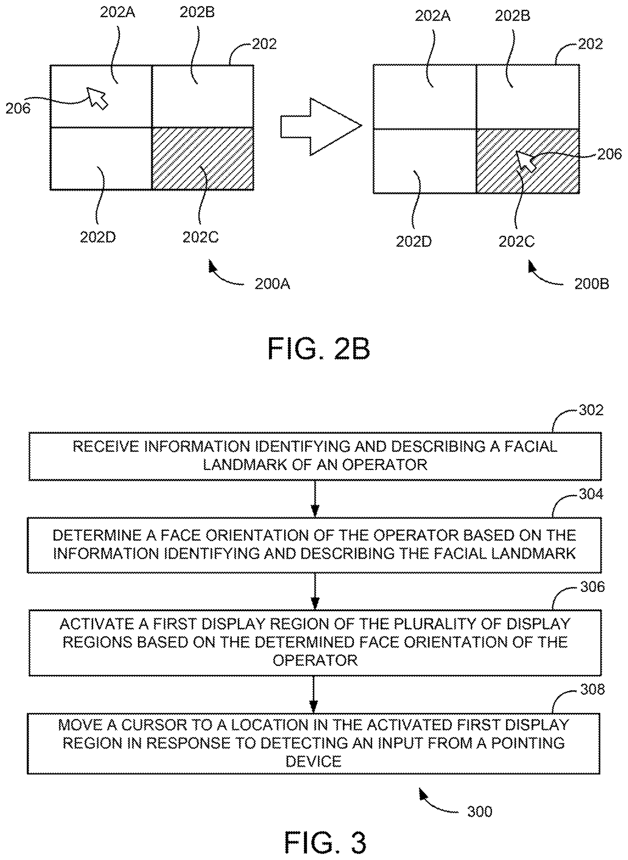 Patent US12105937 Figure 2 – Face orientation-based cursor positioning on display screens