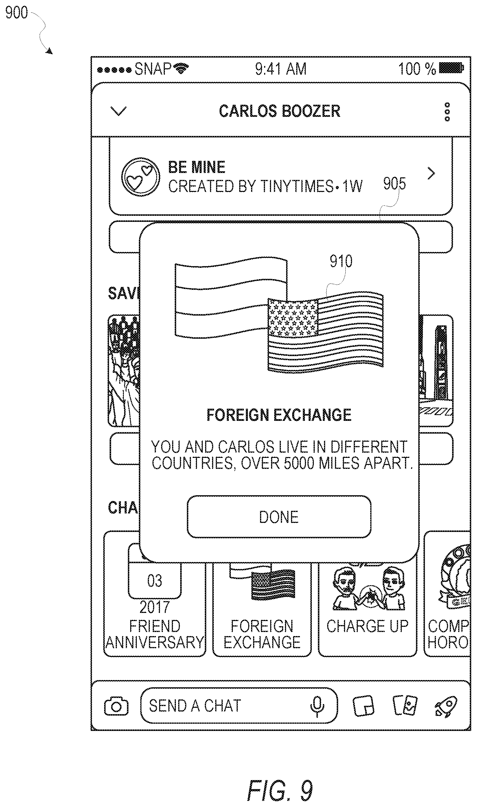 Patent US12105938 Figure 9 – Collaborative achievement interface