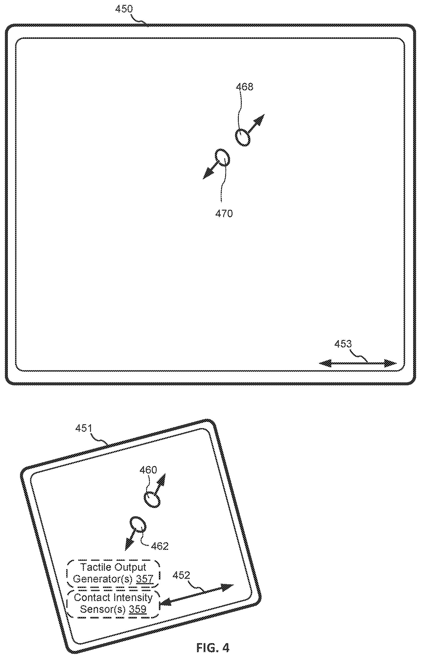 Patent US12105942 Figure 5 – Input device and user interface interactions