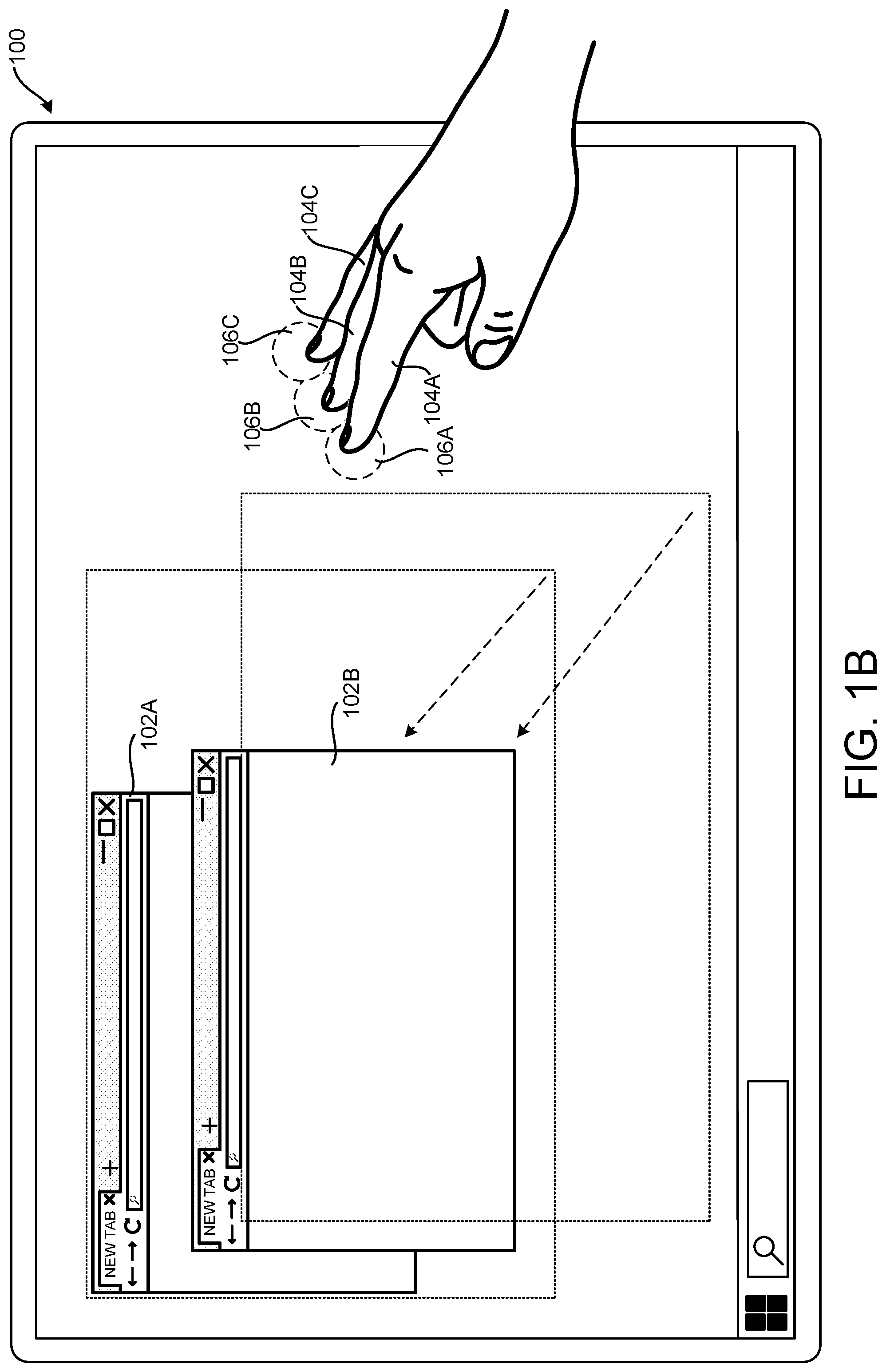 Patent US12105944 Figure 2 – Providing visual feedback during touch-based operations on user interface elements