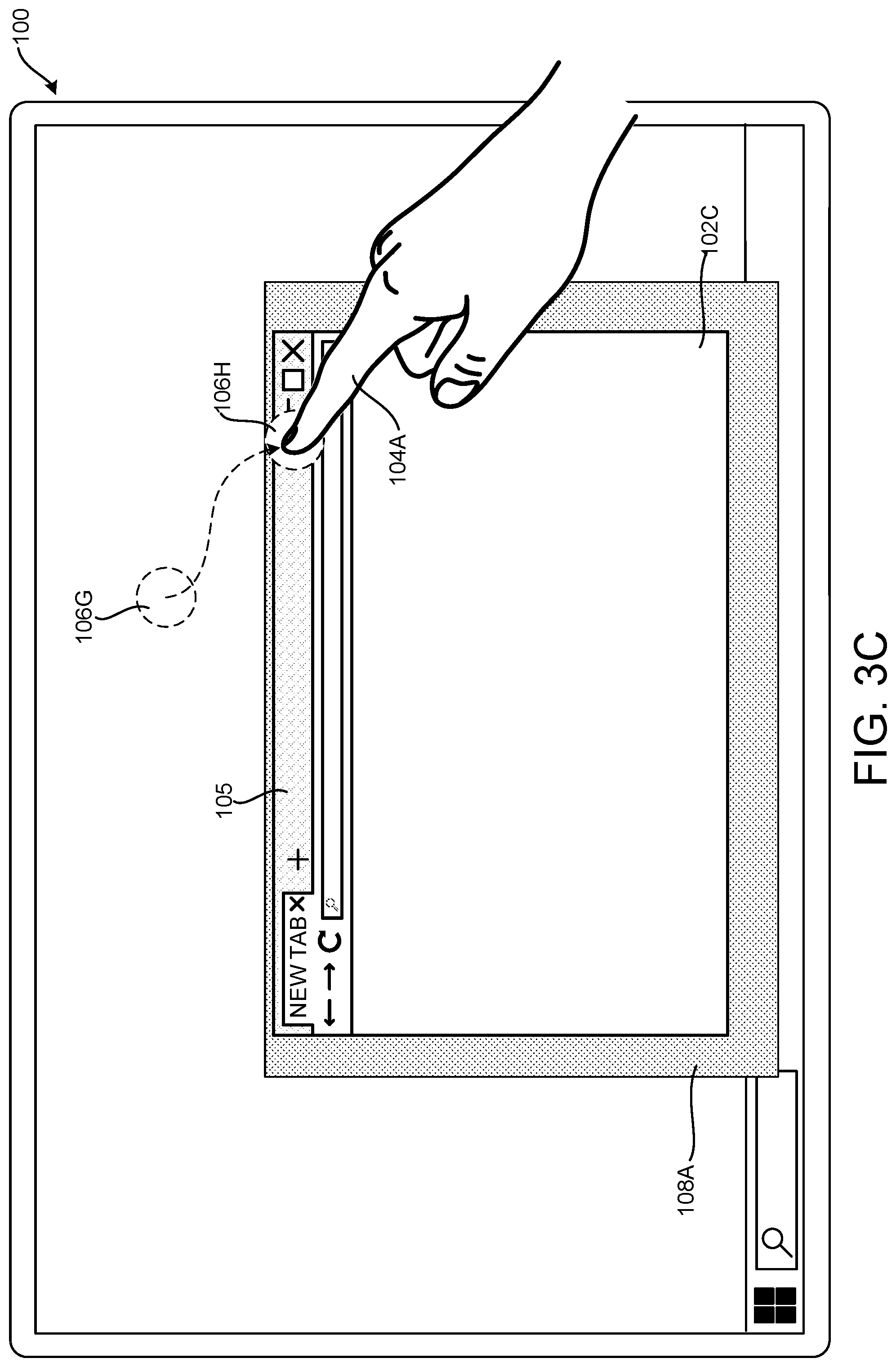 Patent US12105944 Figure 8 – Providing visual feedback during touch-based operations on user interface elements