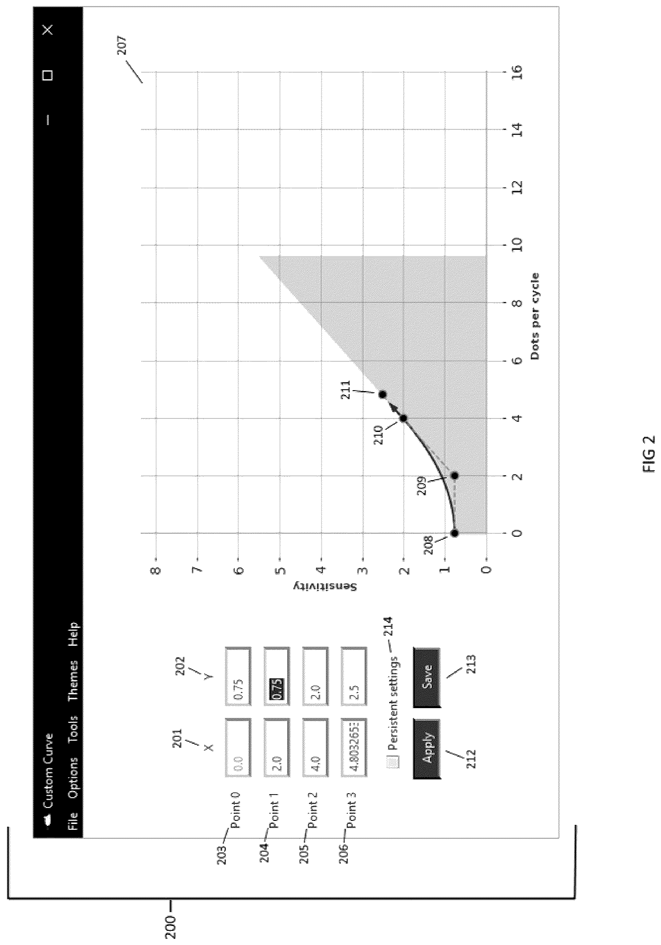 Patent US12105945 Figure 2 – System and method for alteration of and interpretation of data from input devices