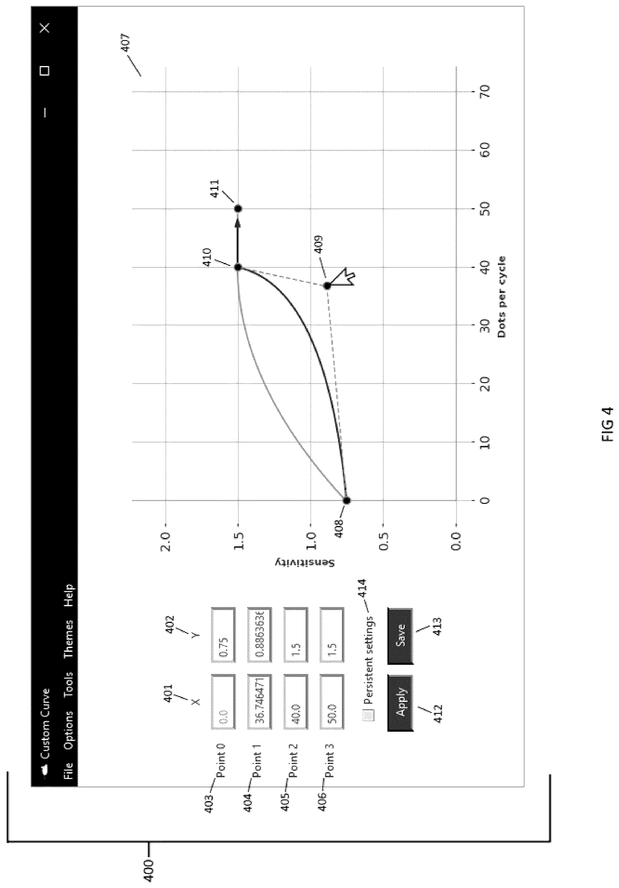 Patent US12105945 Figure 4 – System and method for alteration of and interpretation of data from input devices