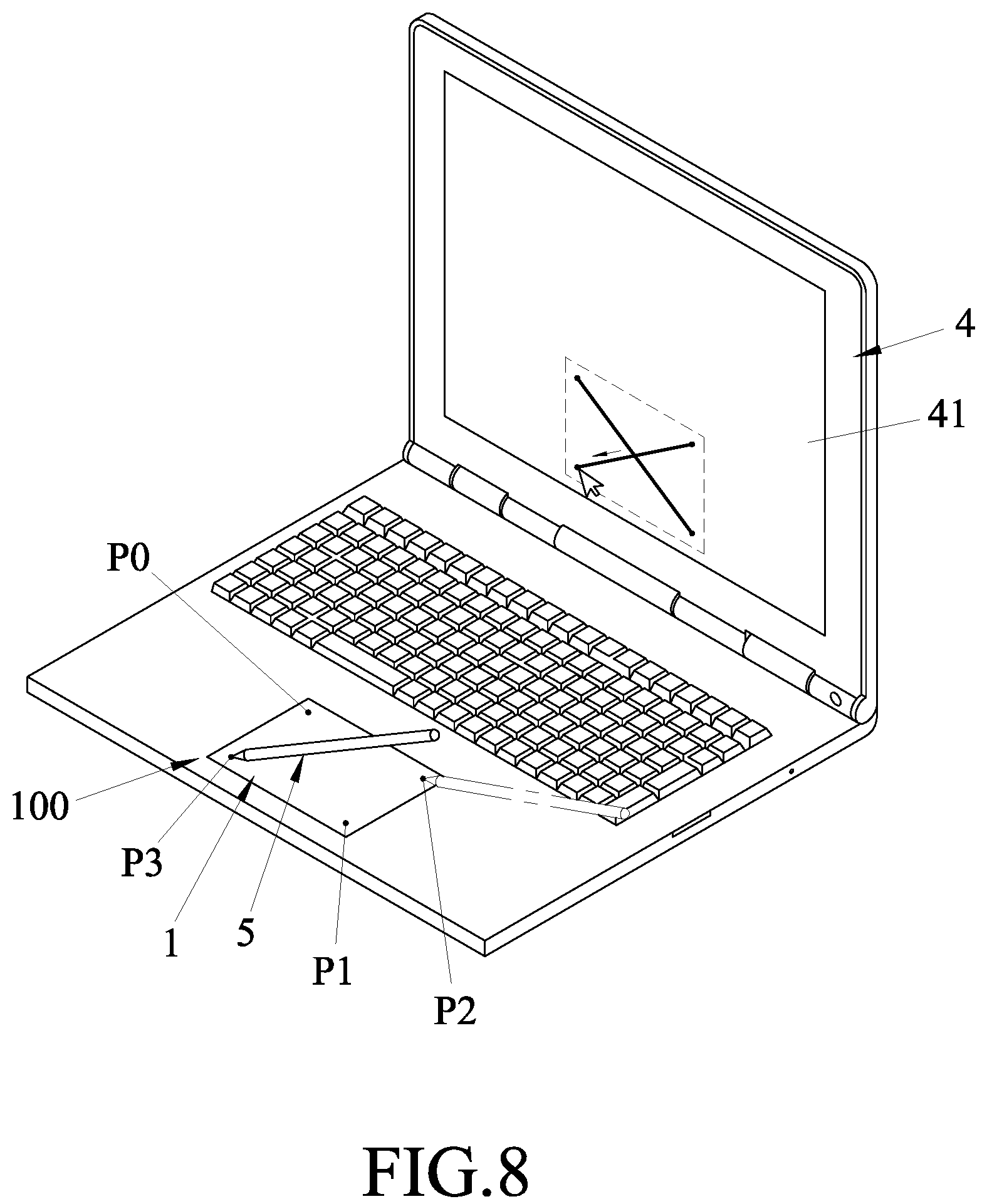 Patent US12105949 Figure 8 – Touchpad device and operation method of the same