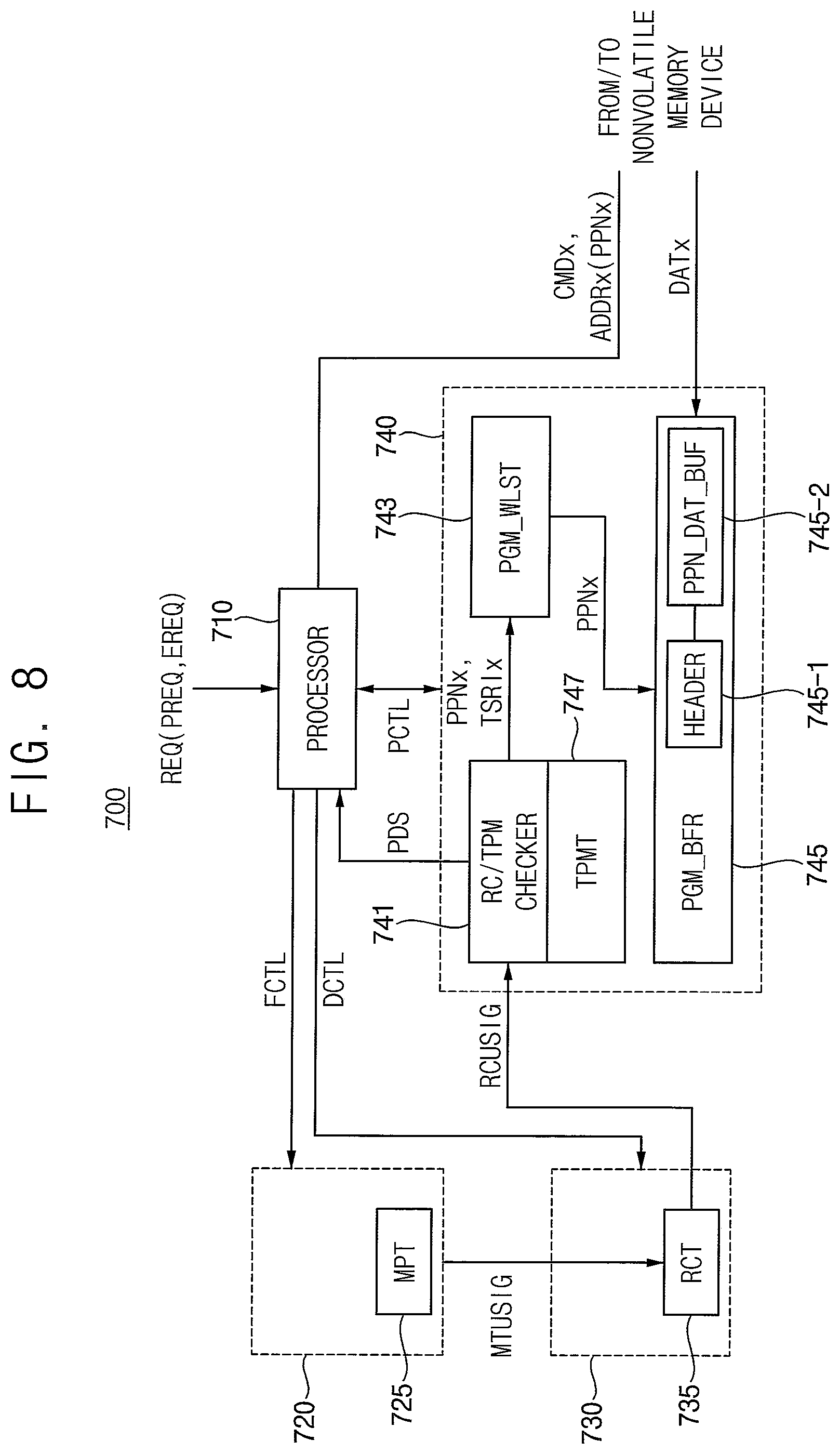 Patent US12105962 Figure 8 – Storage device and method for using reference count to program nonvolatile memory