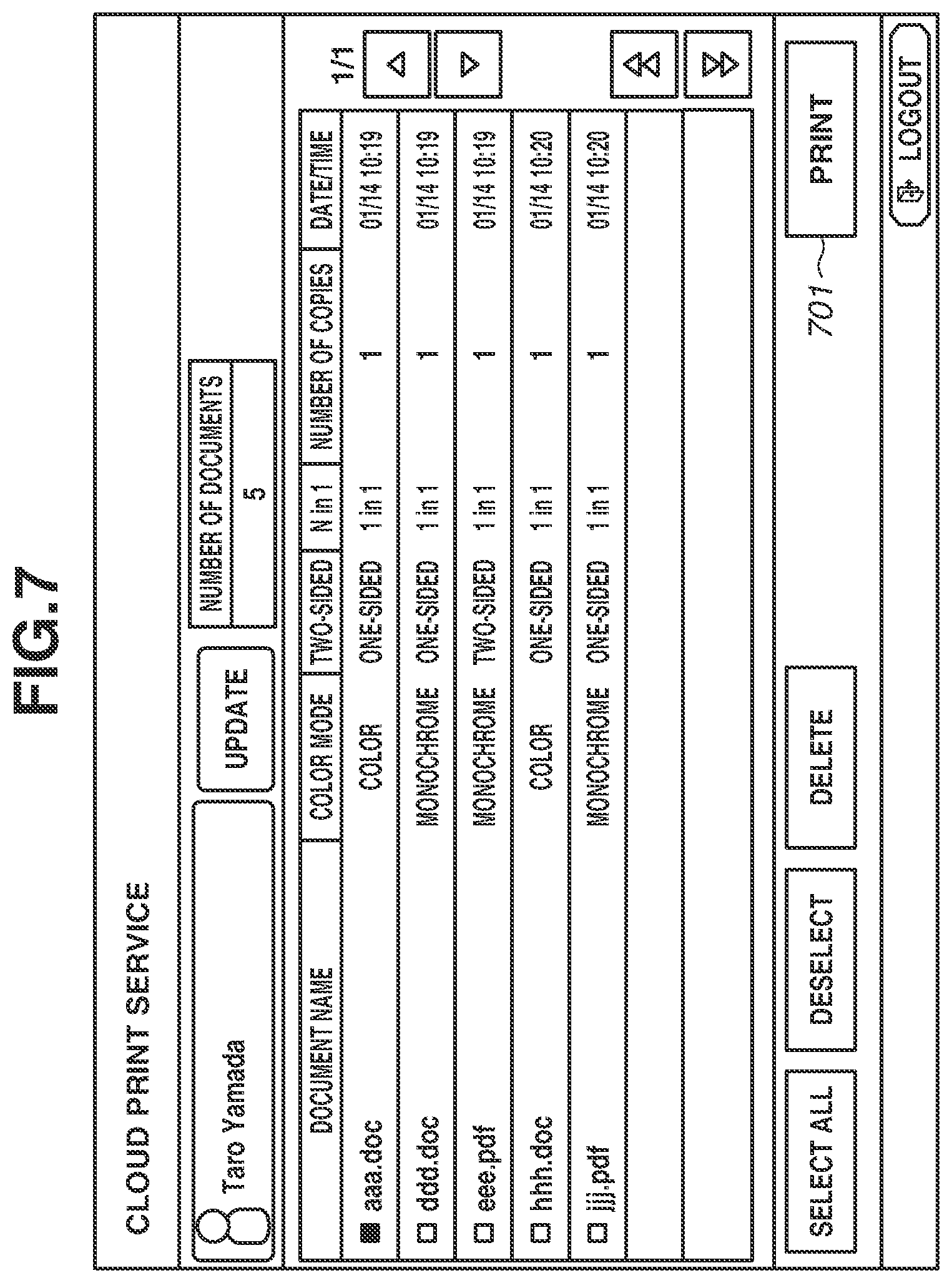 Patent US12105997 Figure 7 – Information processing apparatus, printing apparatus, and method for controlling information processing apparatus, and storage medium