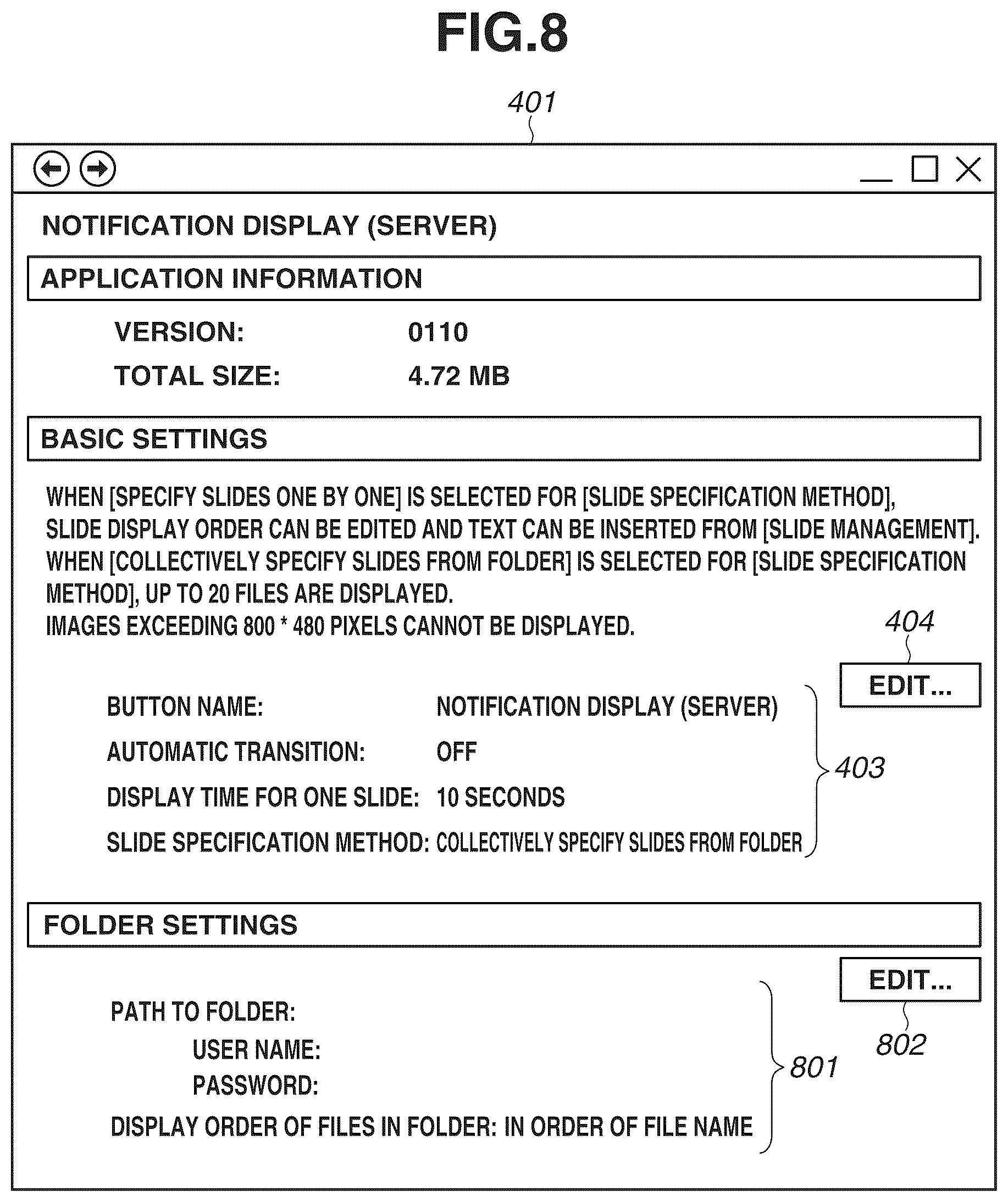 Patent US12106002 Figure 8 – Display apparatus capable of displaying slide show, method for controlling the same, and storage medium