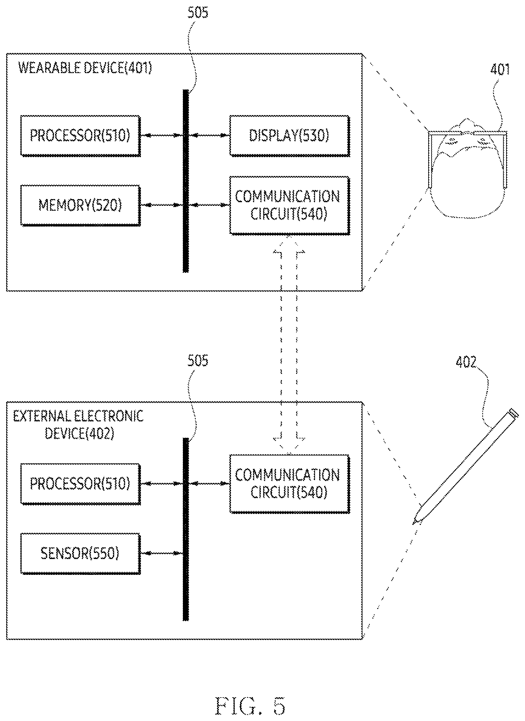Patent US12106003 Figure 7 – Wearable device displaying visual object using sensor in external electronic device and method thereof