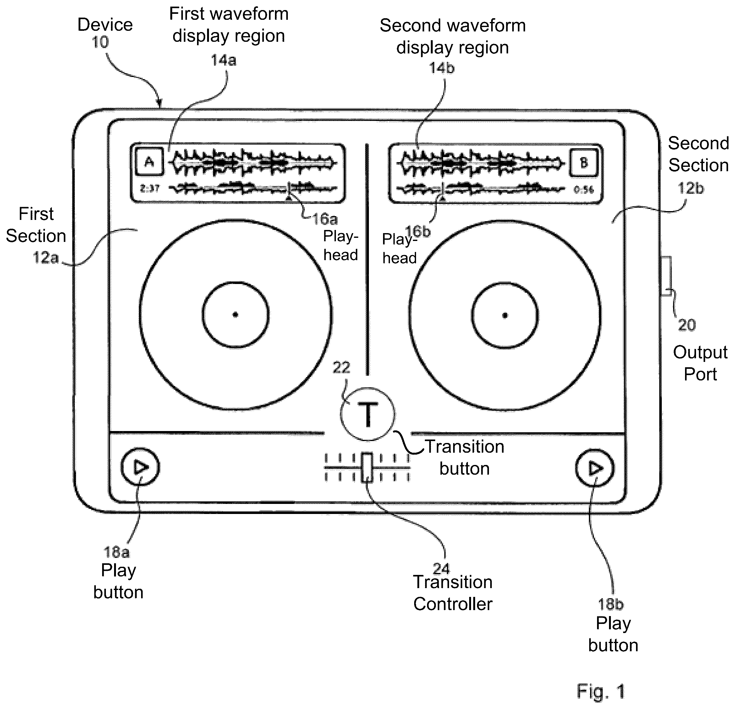 Patent US12106011 — Method and device for audio crossfades using decomposed signals — Figure 1
