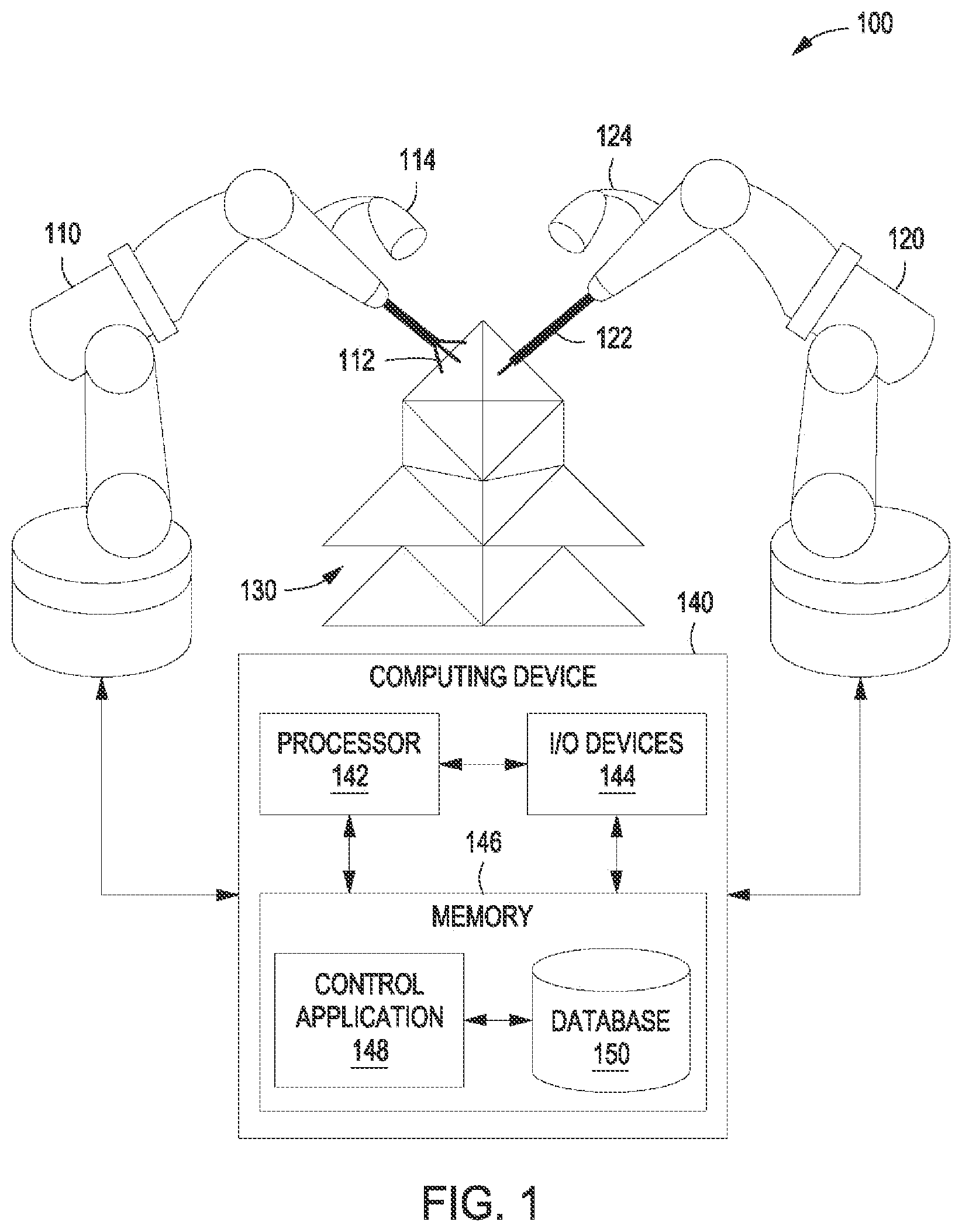Patent US12106016 Figure 1 – Robotic assembly of a mesh surface