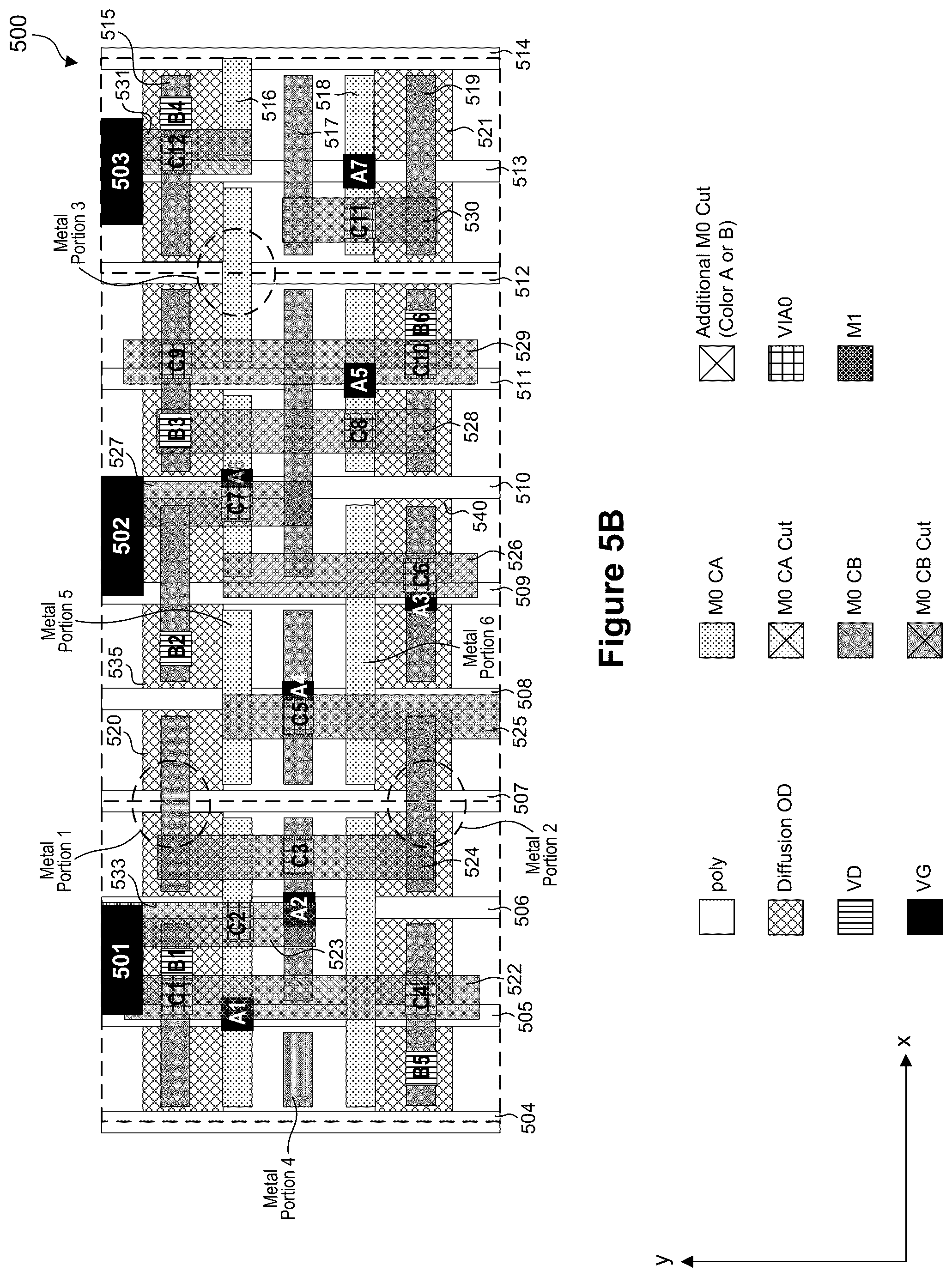 Patent US12106033 Figure 6 – Metal cut optimization for standard cells