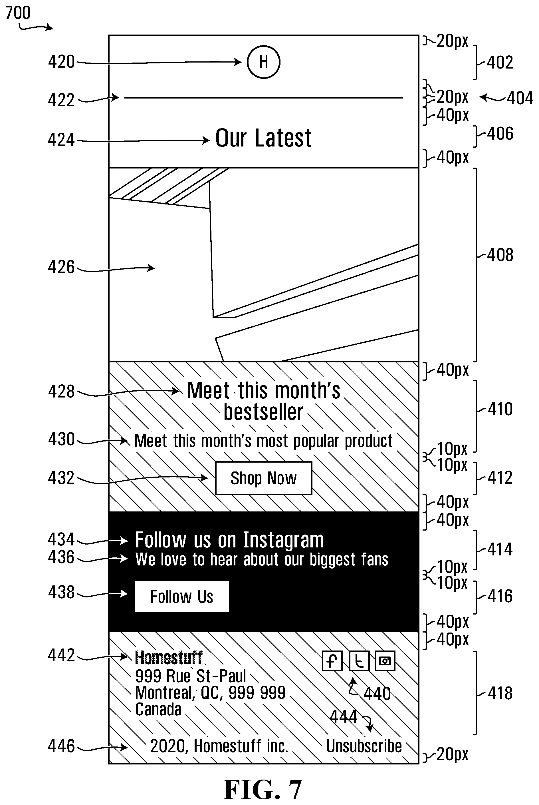Patent US12106035 Figure 7 – Systems and methods for generating digital layouts with feature-based formatting