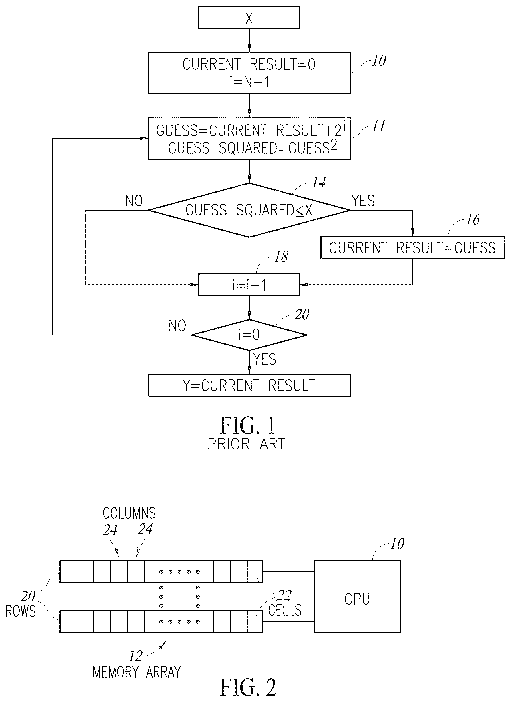 Patent US12106071 Figure 1 – Square root calculations on an associative processing unit