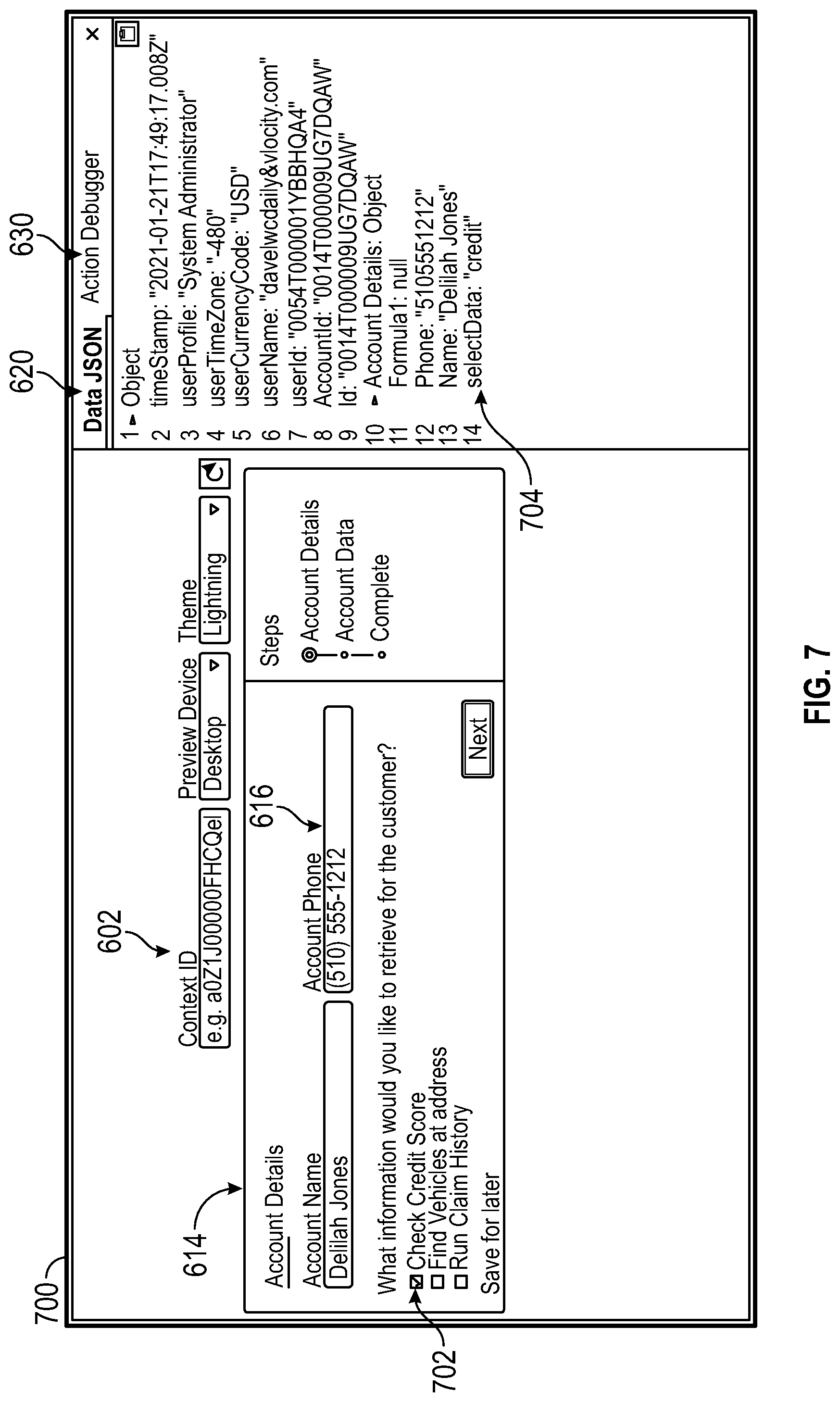 Patent US12106077 Figure 7 – Process flow builder for extensible web component sequences
