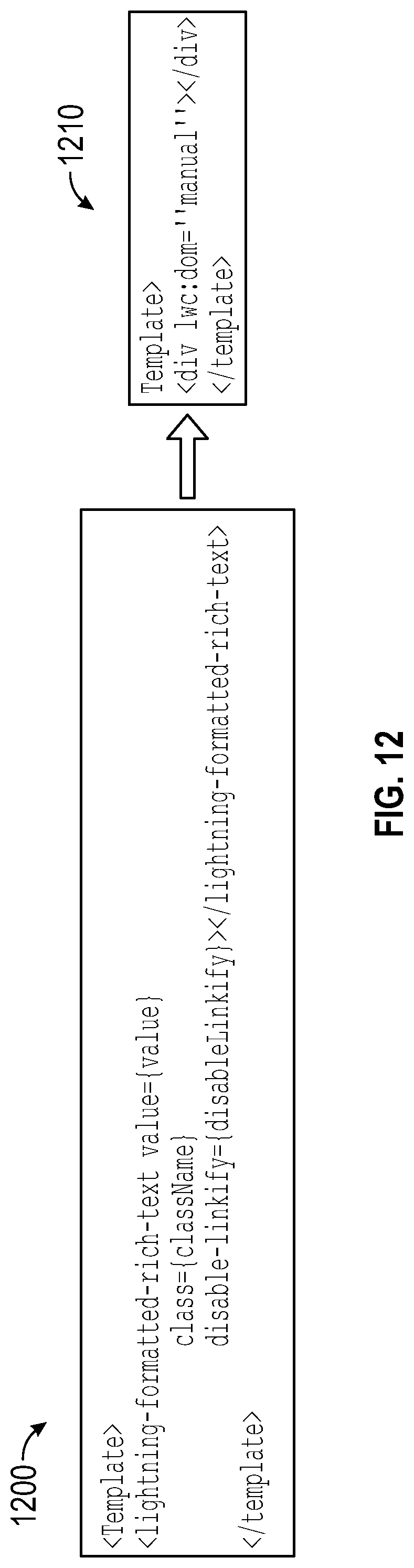 Patent US12106077 Figure 12 – Process flow builder for extensible web component sequences