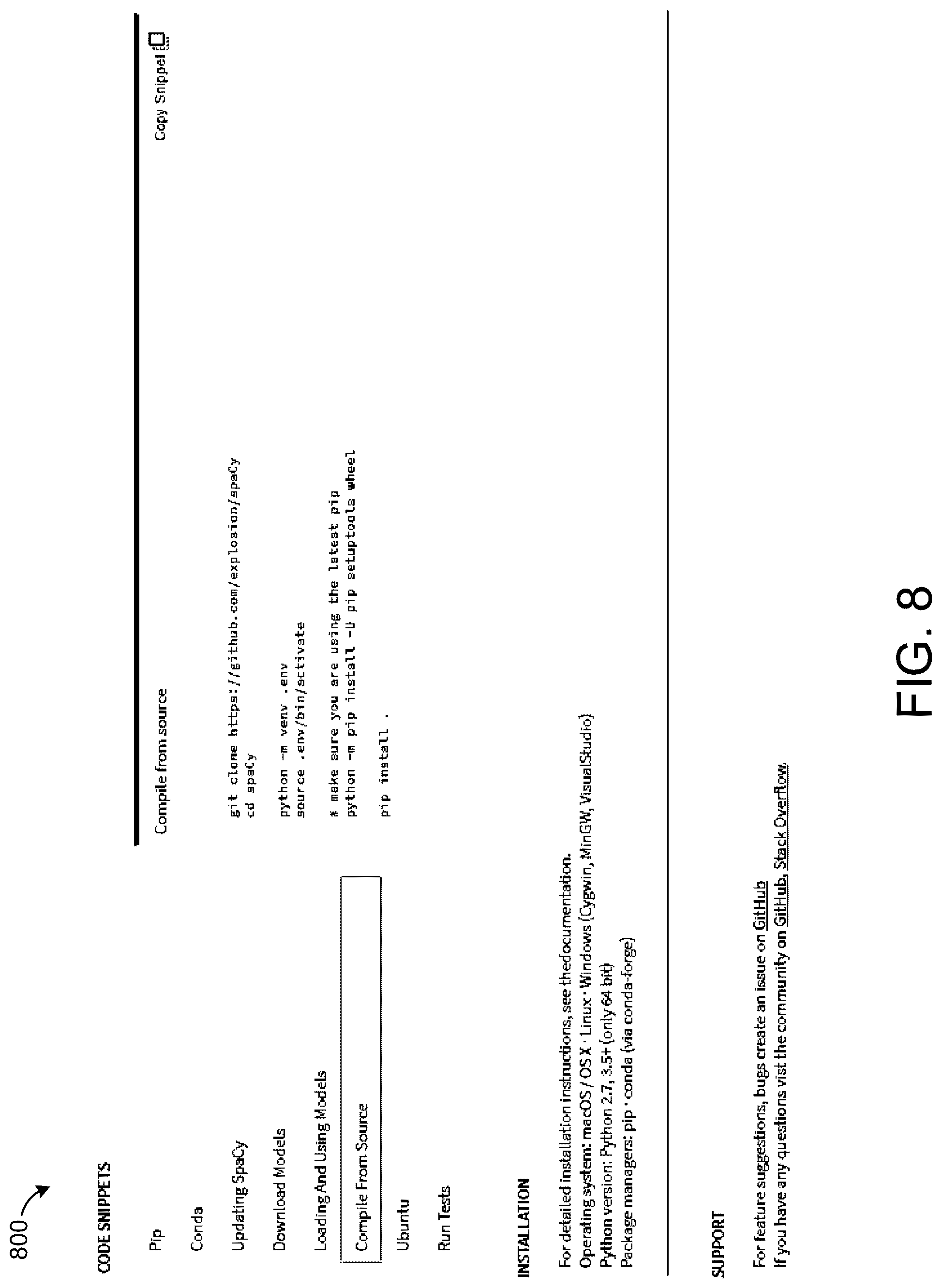 Patent US12106094 Figure 8 – Methods and systems for auto creation of software component reference guide from multiple information sources