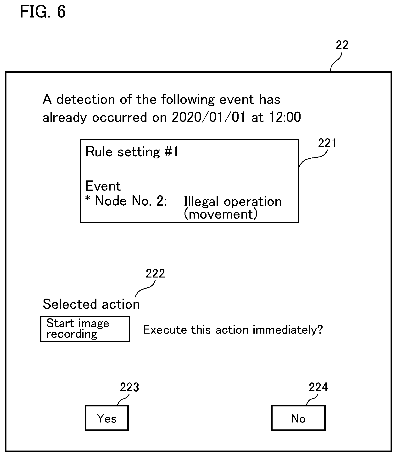 Patent US12106096 Figure 6 – Monitoring device that receives notification commands from an external device for detecting information and determines whether information has already been detected, monitoring method, and storage medium