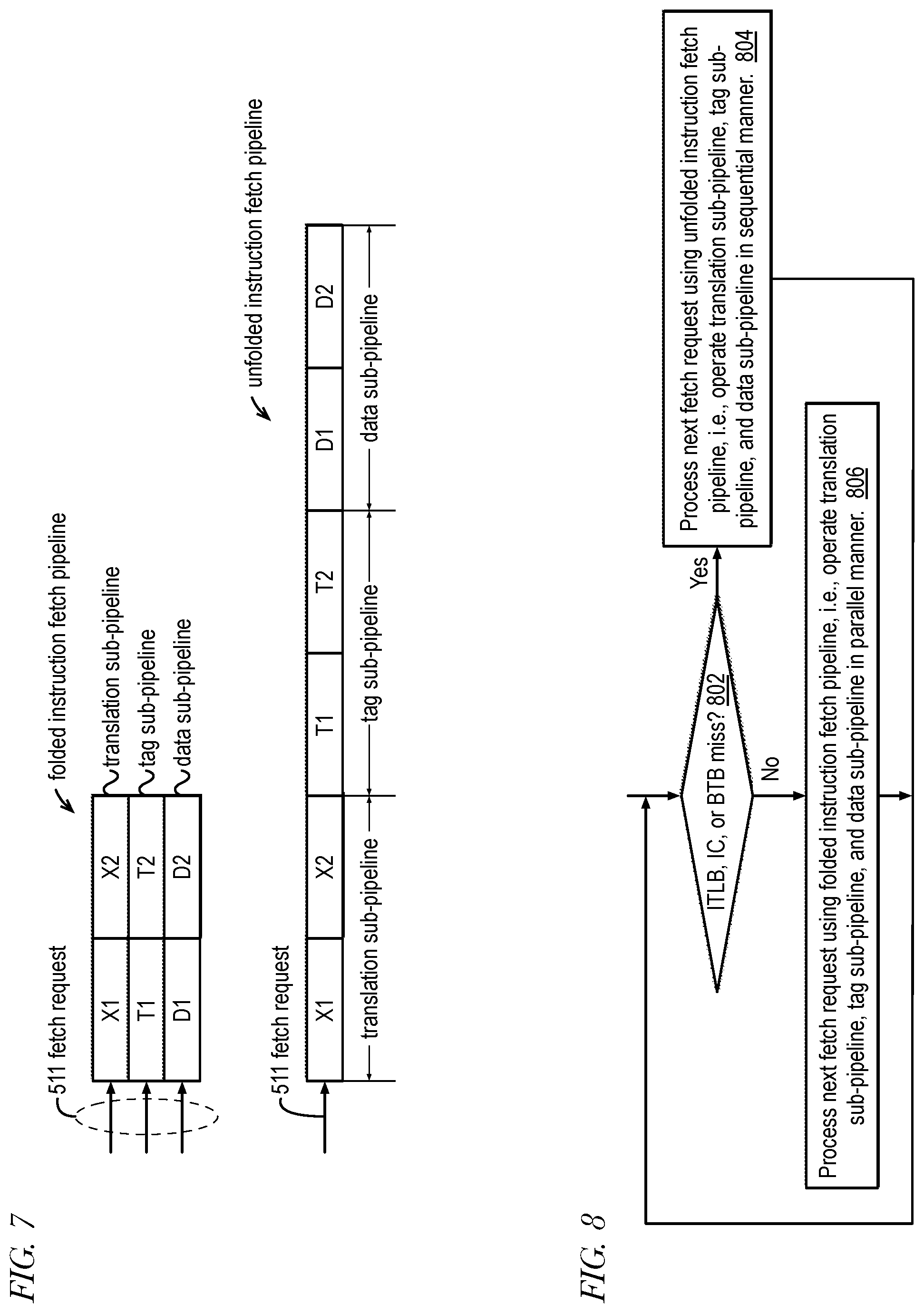 Patent US12106111 Figure 5 – Prediction unit with first predictor that provides a hashed fetch address of a current fetch block to its own input and to a second predictor that uses it to predict the fetch address of a next fetch block