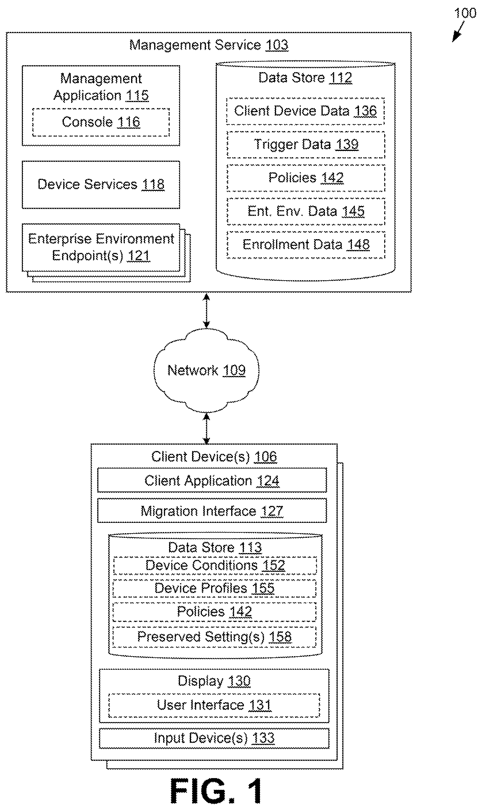 Patent US12106113 Figure 1 – Managing deployment model migrations for enrolled devices