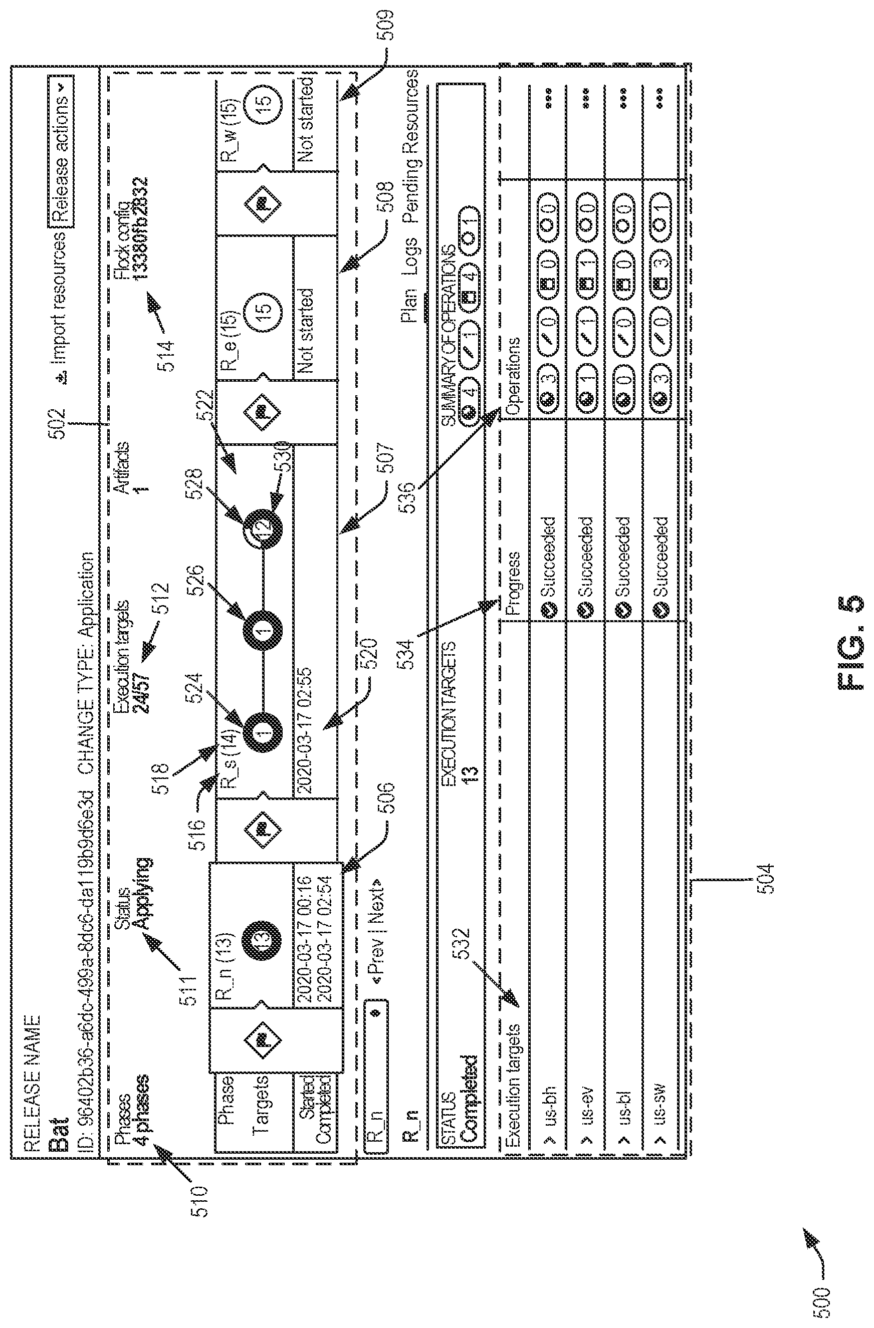 Patent US12106121 Figure 5 – Techniques for utilizing directed acyclic graphs for deployment instructions