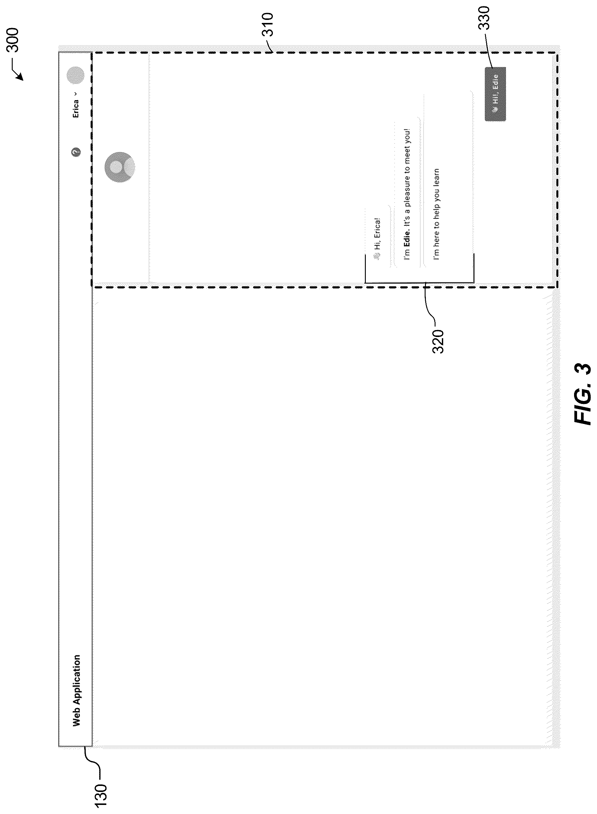 Patent US12106126 Figure 3 – Conversational assistant control of a graphical user interface