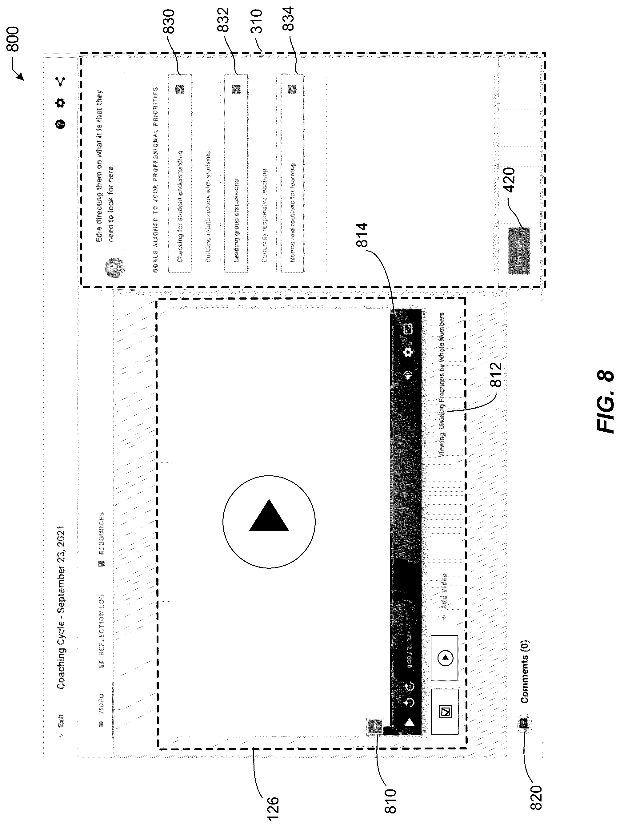 Patent US12106126 Figure 8 – Conversational assistant control of a graphical user interface