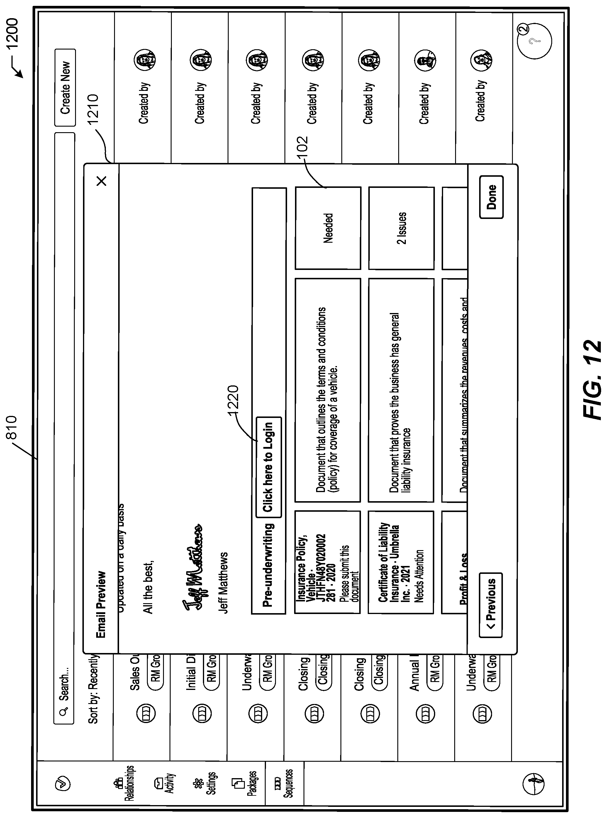 Patent US12106140 Figure 12 – Transaction processing computer system with multi-channel communication control and decision support