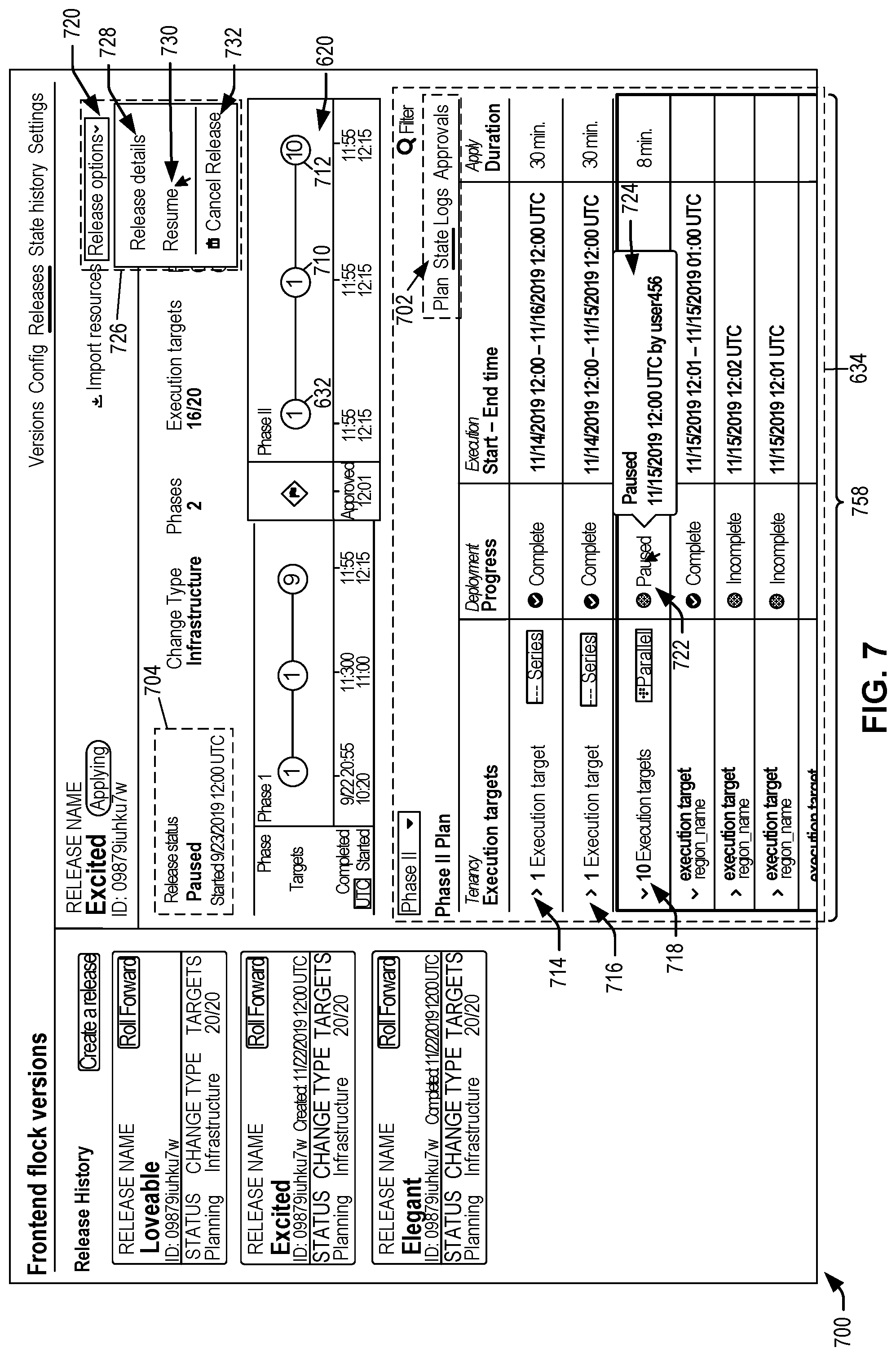 Patent US12106156 Figure 7 – User interface techniques for an infrastructure orchestration service