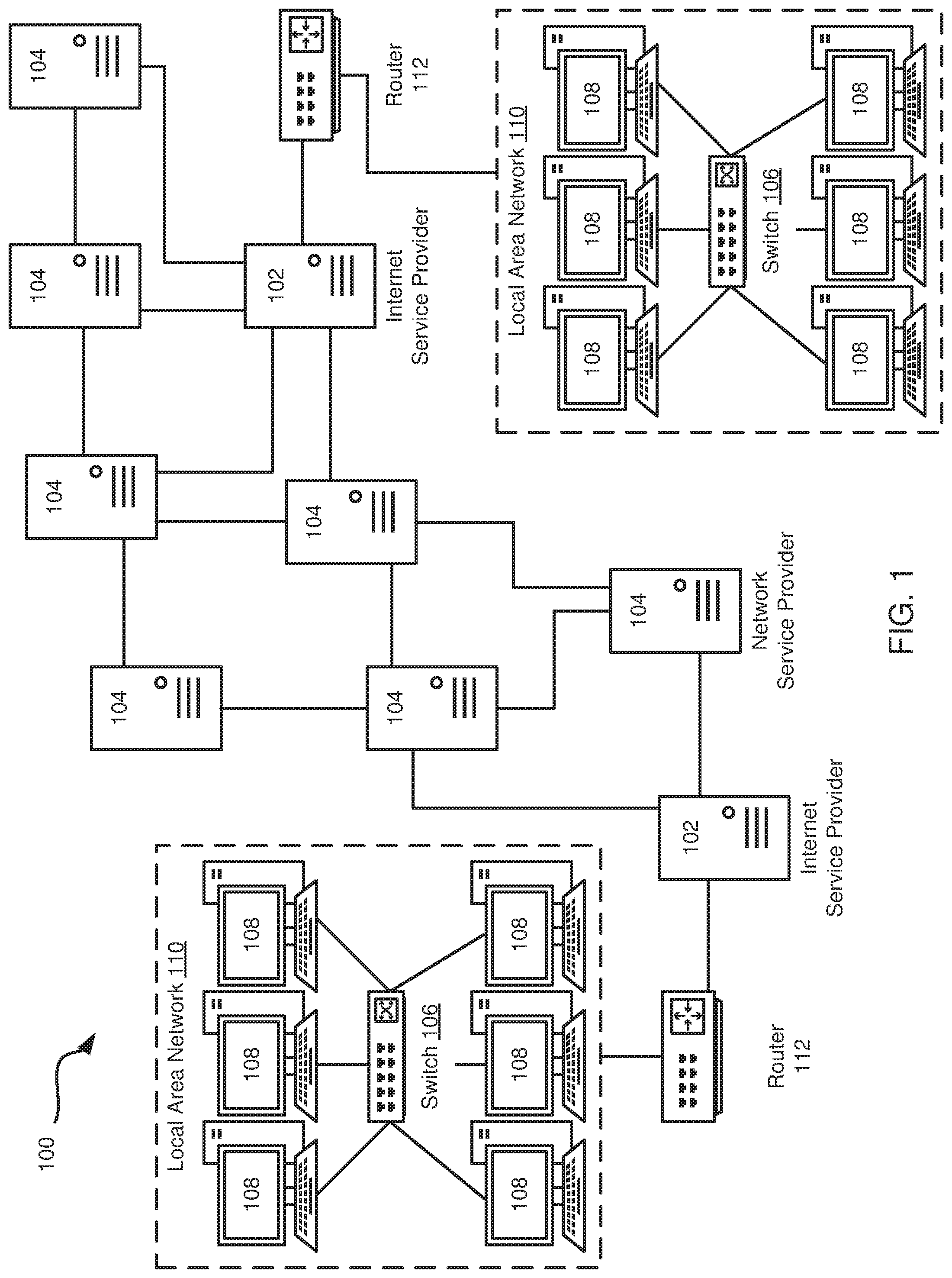 Patent US12106160 — First hop gateway redundancy in a network computing environment — Figure 1