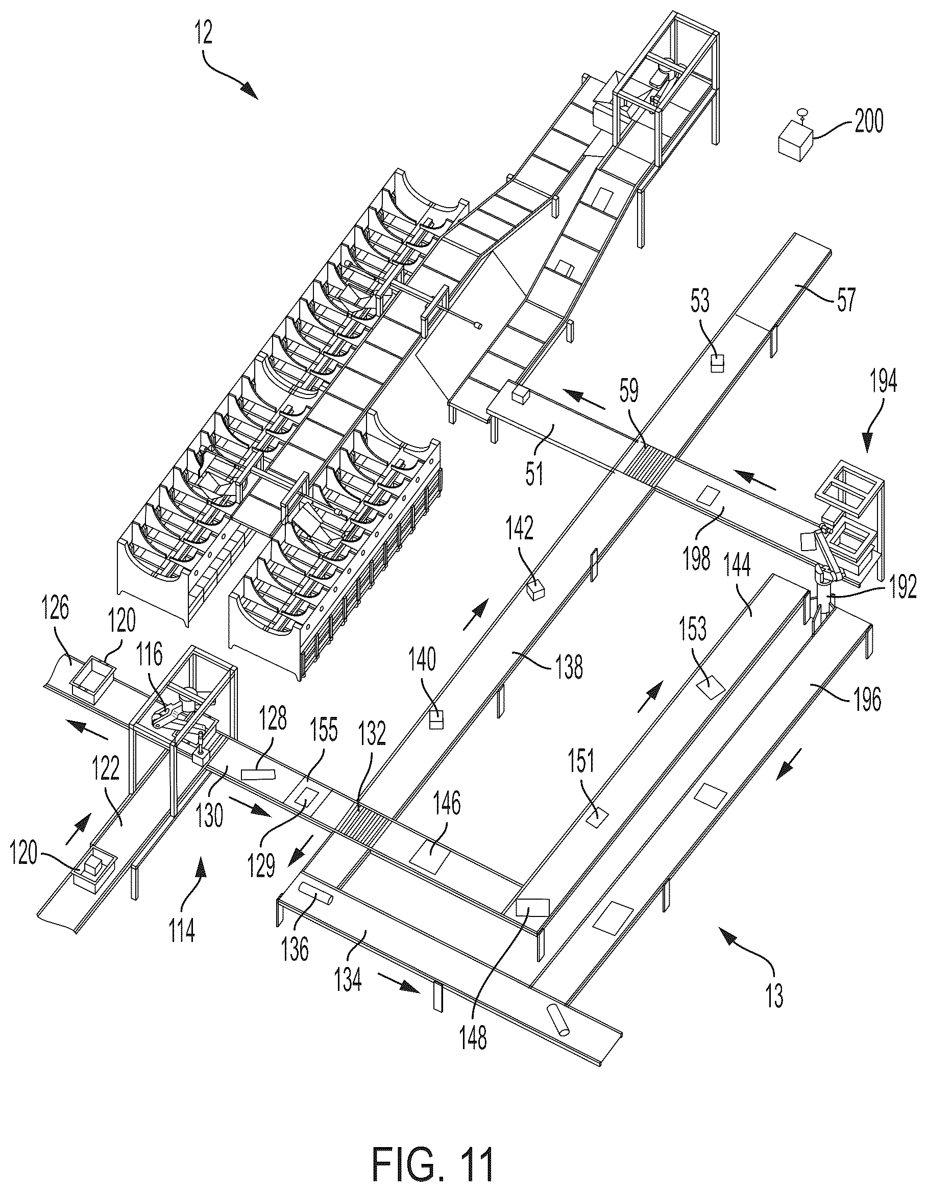 Patent US12106175 Figure 10 – Systems and methods for separating objects using conveyor transfer with one or more object processing systems