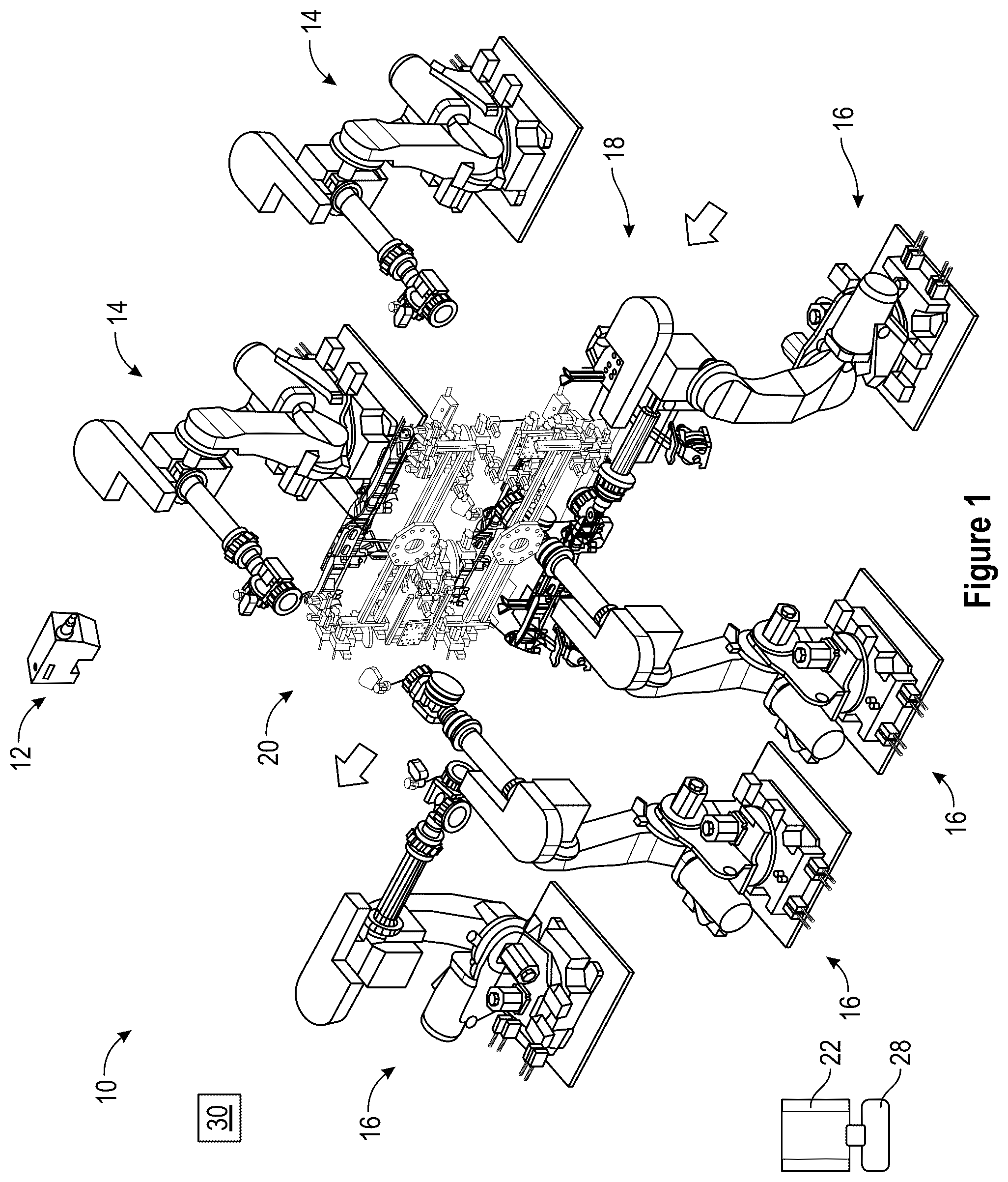 Patent US12106188 Figure 1 – Learning software assisted fixtureless object pickup and placement system and method