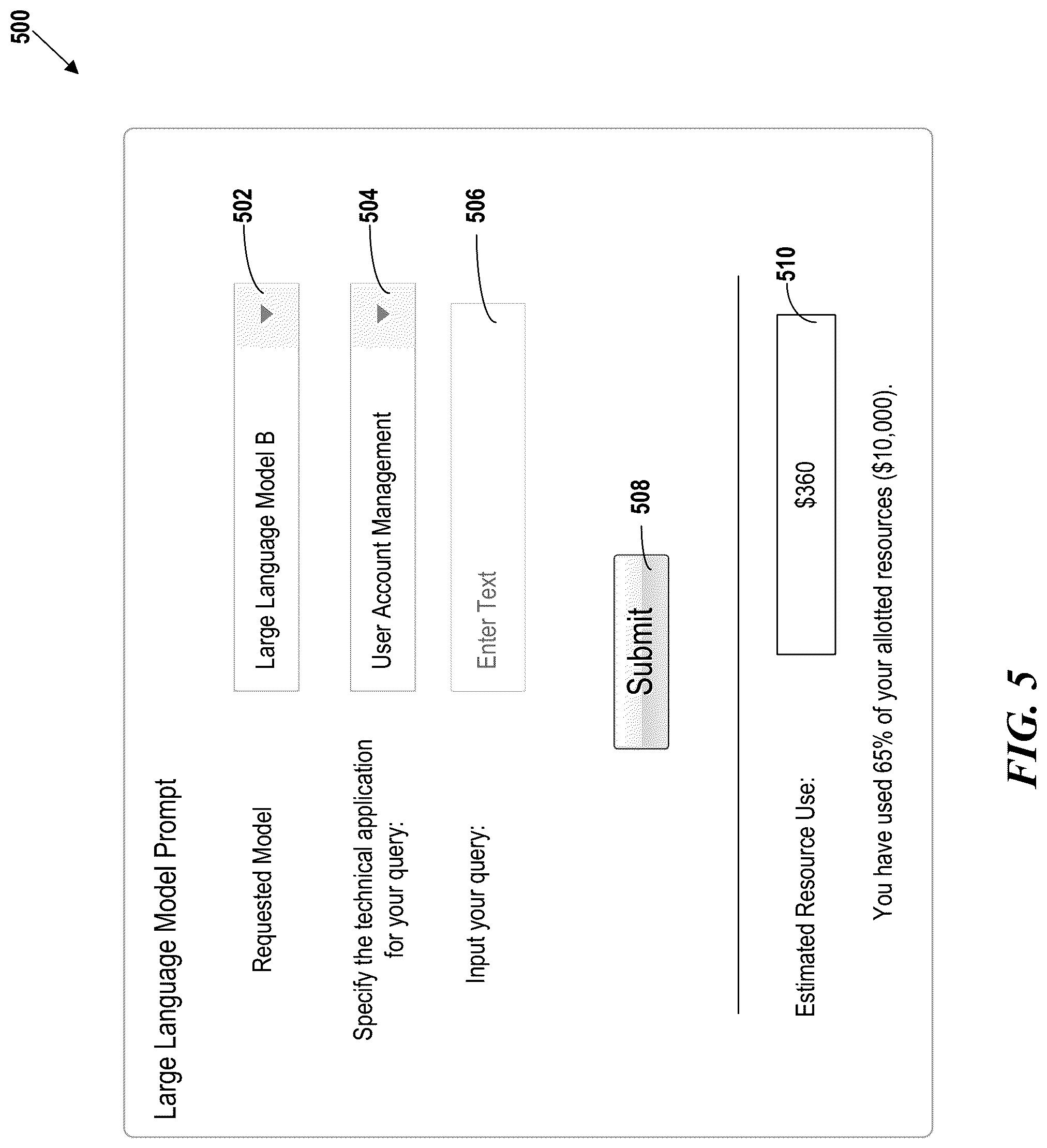 Patent US12106205 Figure 5 – Dynamic, resource-sensitive model selection and output generation and methods and systems of the same